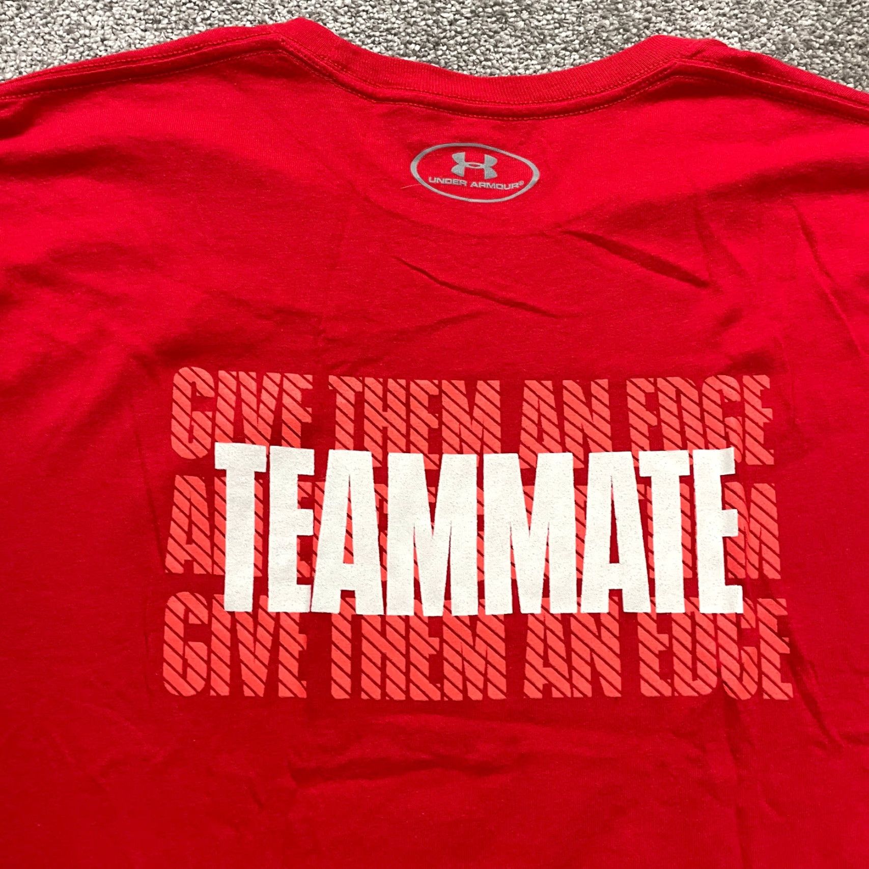 Under Armour Under Armour Shirt Mens Large Red Short Sleeve Teamate Logo Active Tee Size US L / EU 52-54 / 3 - 8 Thumbnail