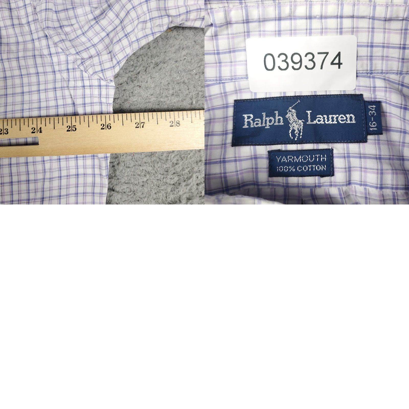 Ralph Lauren Ralph Lauren Button-Up Dress Shirt Mens 16 Purple Plaid Long Sleeve Regular Fit Size 42R - 8 Thumbnail