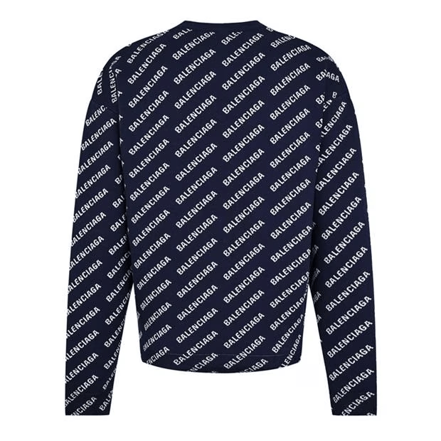 Balenciaga Logo Intarsia Cotton Blend Jumper Size US S / EU 44-46 / 1 - 2 Thumbnail