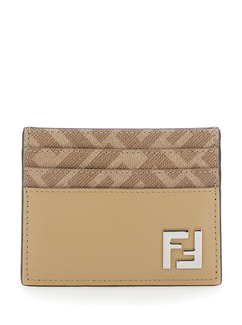 Fendi Beige Card Holder with FF Plaque on the Front in Leather Man Size ONE SIZE - 1 Thumbnail