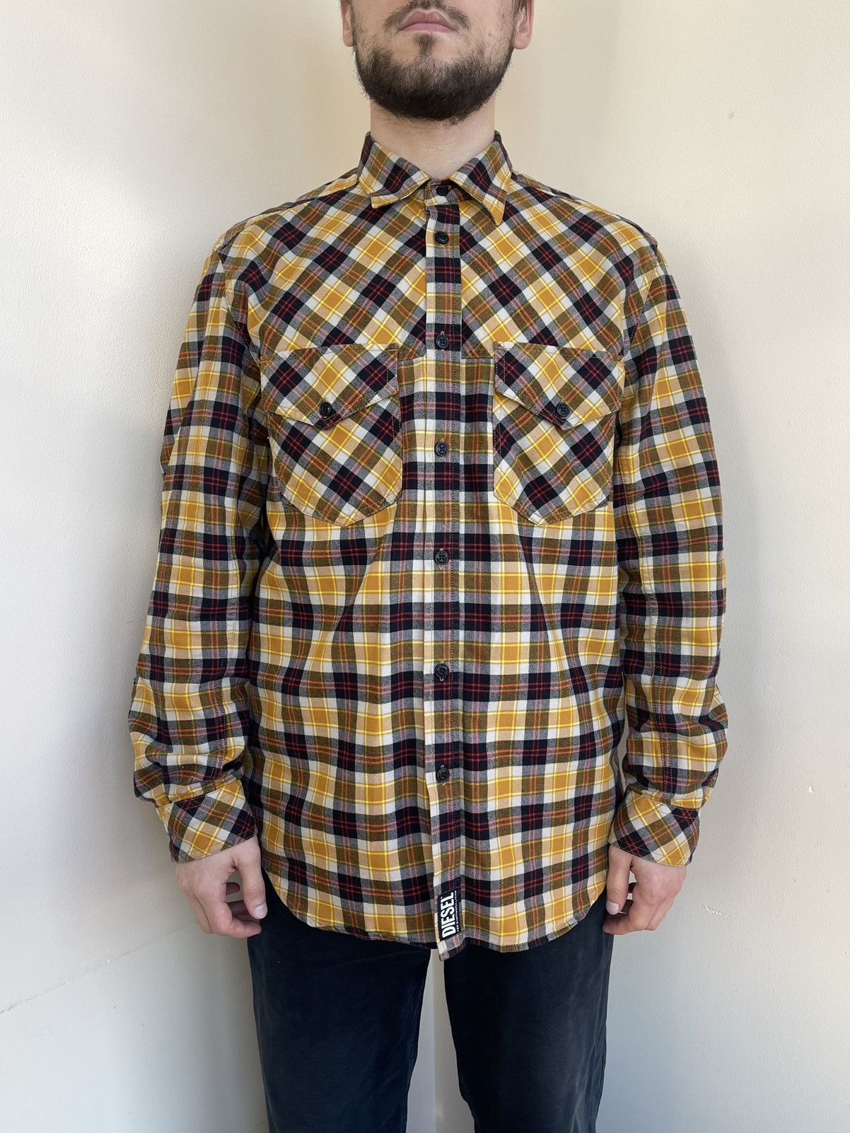 Diesel Diesel S-Tolstoj Western Oversized Yarn Dyed Check L/S Shirt Size US M / EU 48-50 / 2 - 3 Thumbnail