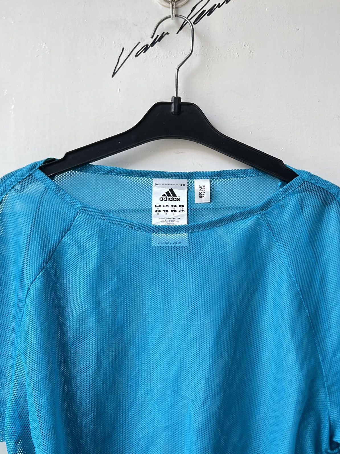 Adidas ADIDAS Blue Mesh T-shirt Size US XS / EU 42 / 0 - 4 Thumbnail