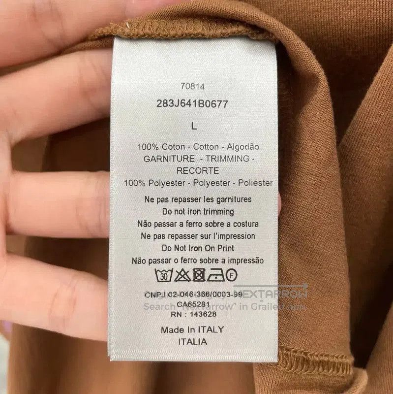 Dior Dior Brown Cotton Men's Short-Sleeve T-Shirt . Size US L / EU 52-54 / 3 - 4 Thumbnail
