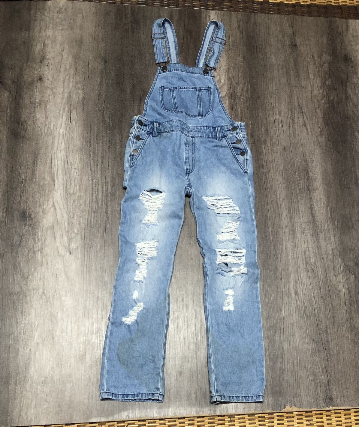 GU × Japanese Brand GU OVERALL DISTRESSED DENIM UNISEX Size US 32 / EU 48 - 18 Thumbnail