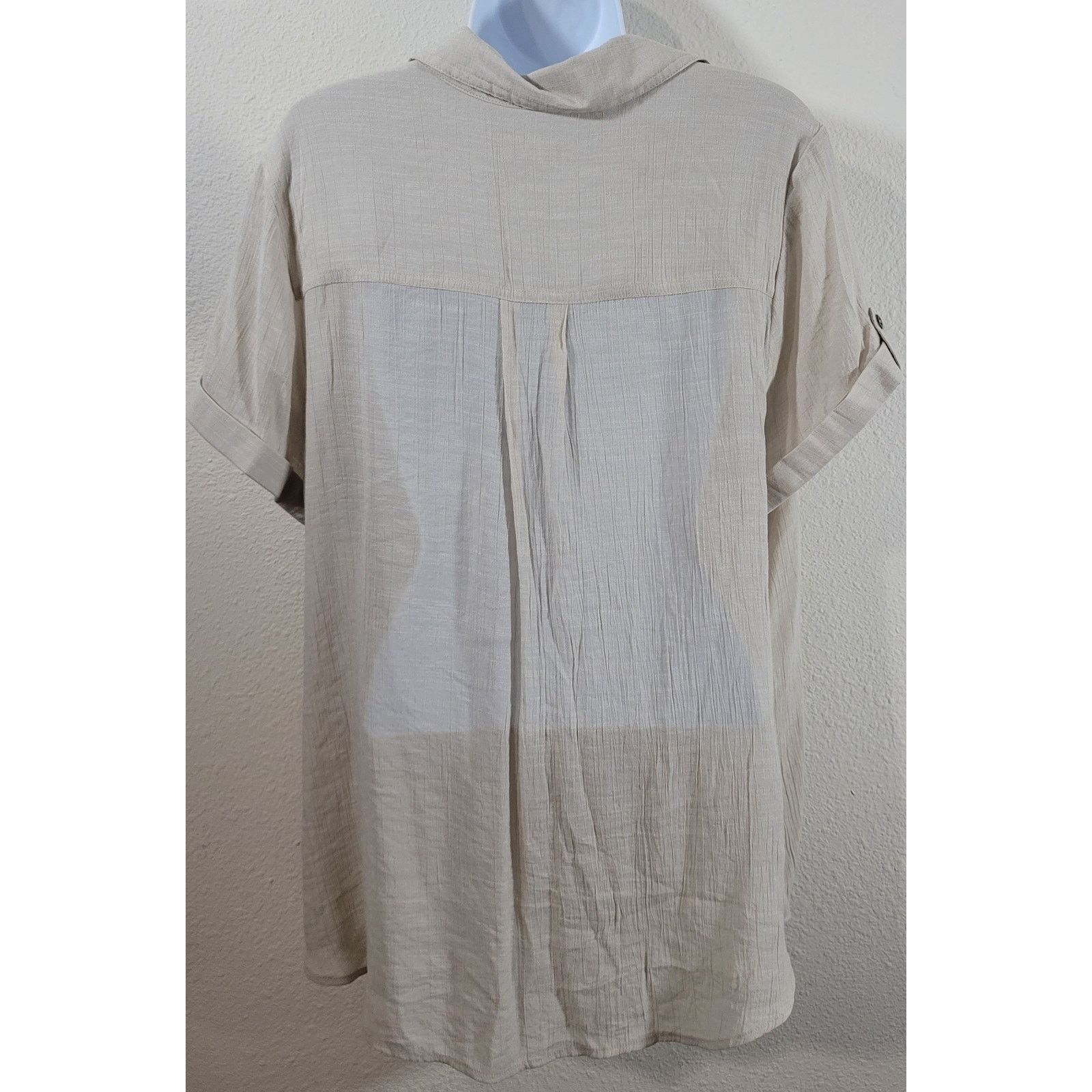 Other Westport Beige Tan Metallic Shine Button Up Top 1X Plus Soft Size XL / US 12-14 / IT 48-50 - 2 Thumbnail