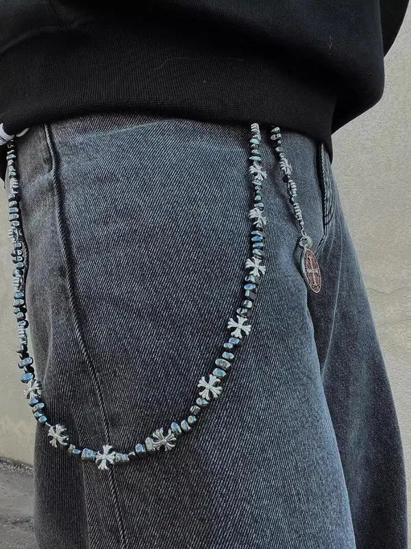 Jewelry Metal Cross Wallet Chain,Y2K Jeans Chain,Gothic Pants Chain Size ONE SIZE - 4 Thumbnail