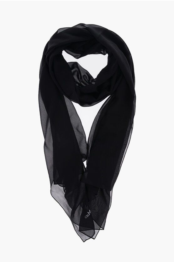 og1mm0724 Size:OS / Solid Silk Logo Scarves in Light Blue