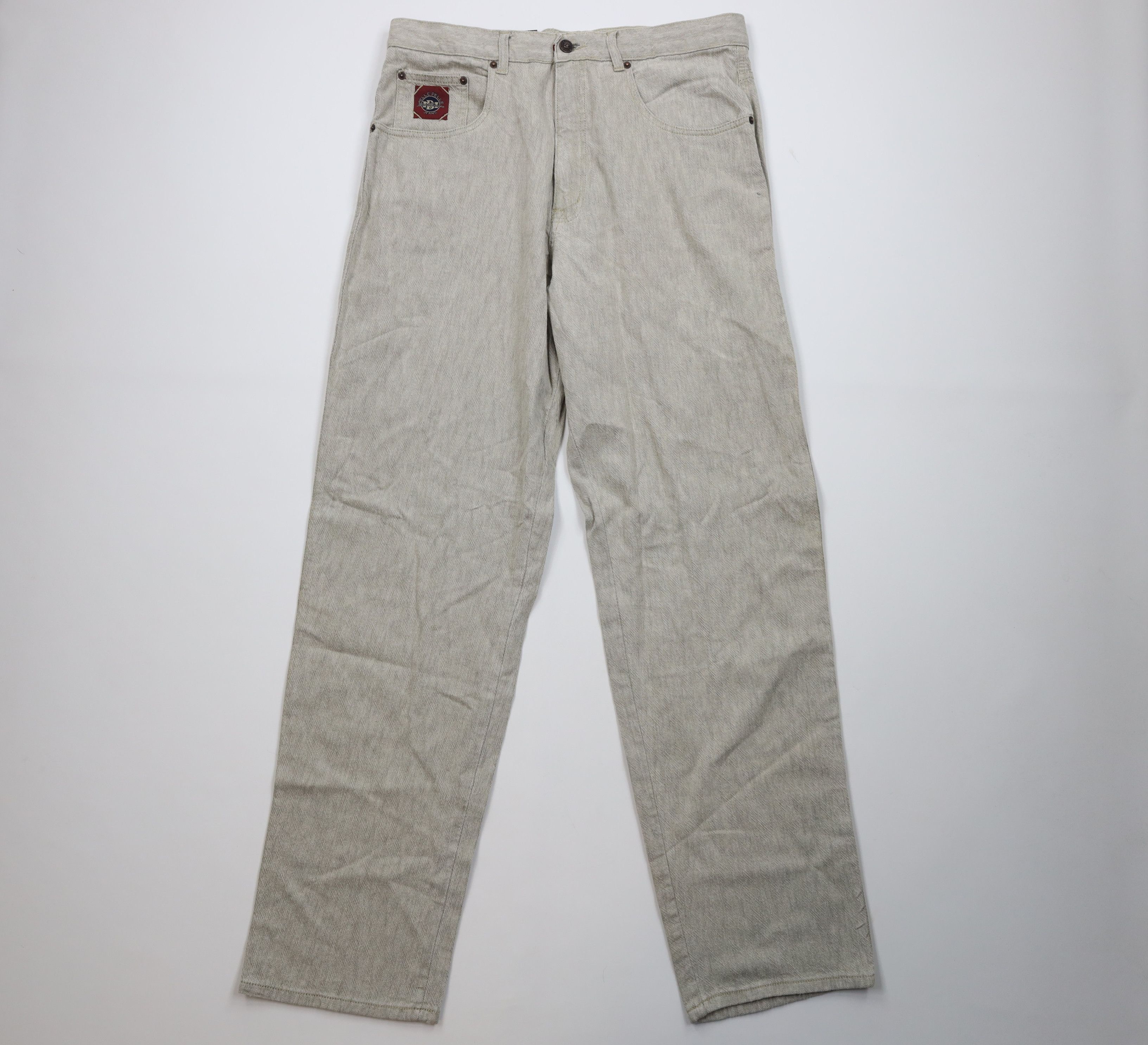 Pelle Pelle Deadstock Vintage 90s Pelle Pelle Wide Leg Jeans Linen Denim Size US 36 / EU 52 - 1 Thumbnail