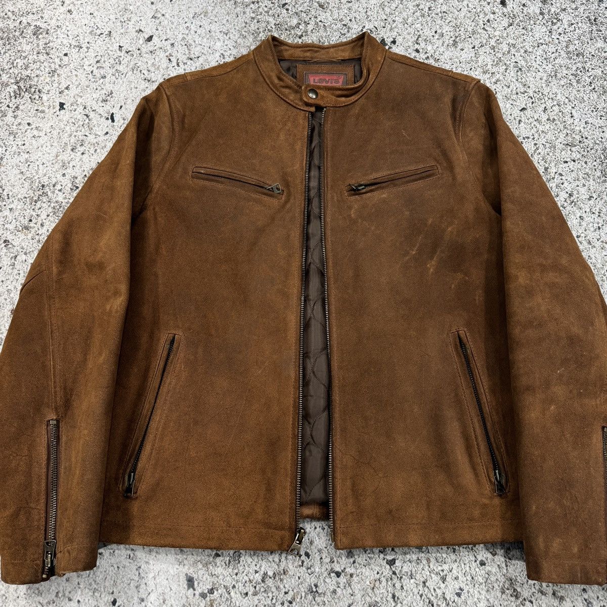 Levi's Vintage Levi's Cognac Brown Suede Cafe Racer Jacket Size US M / EU 48-50 / 2 - 17 Thumbnail