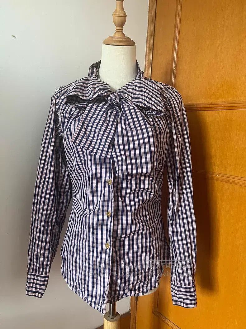Vivienne Westwood Vivienne Westwood Bow Plaid Shirt Size S / US 4 / IT 40 - 1 Thumbnail