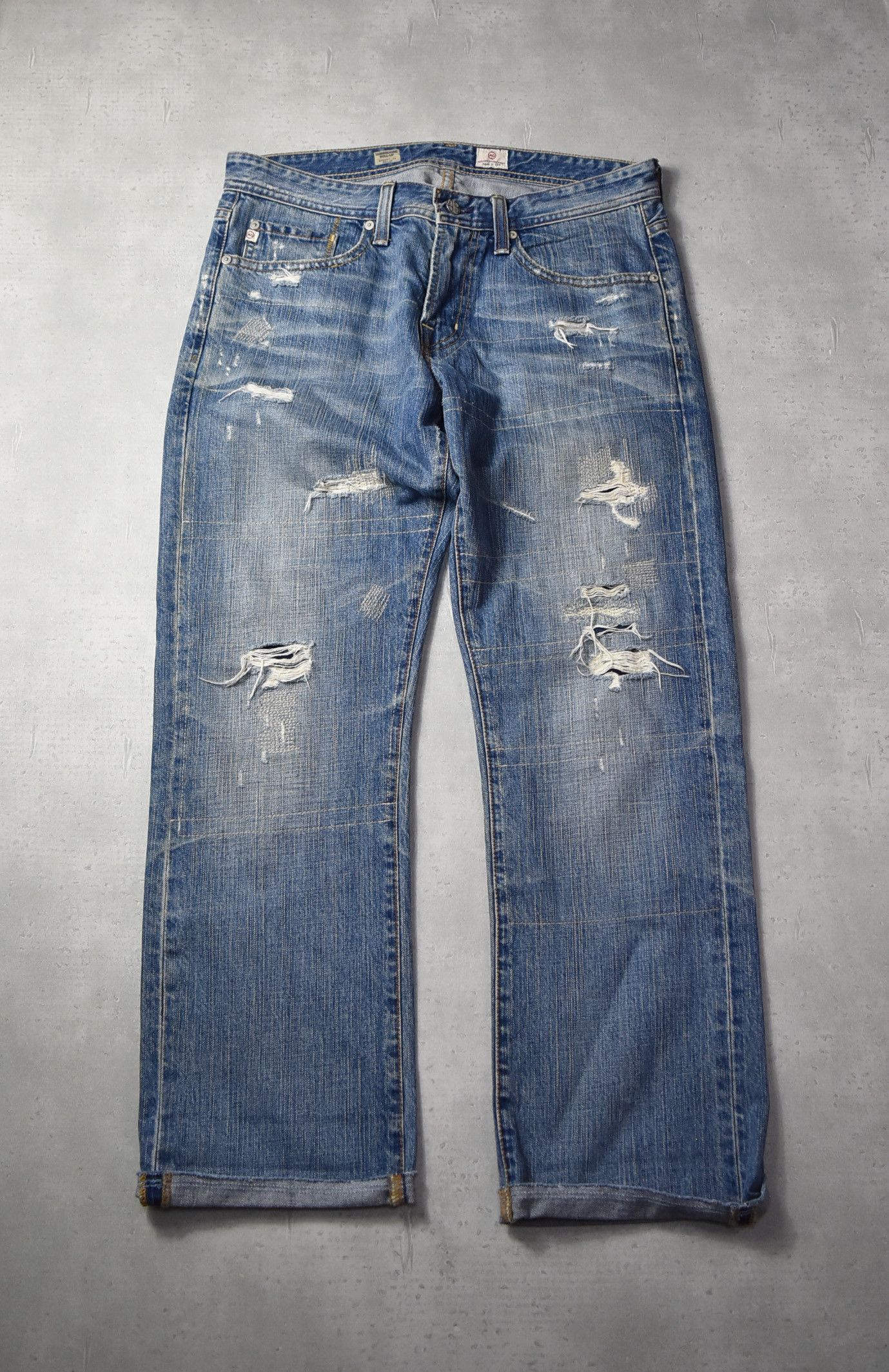 image of Ag Adriano Goldschmied Damaged Denim Pants 29417 880 64, Men's (Size 31)