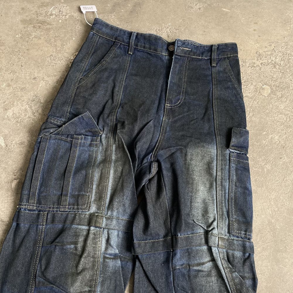 Japanese Brand Custom Dirty Cargo Denim Size US 29 - 6 Thumbnail