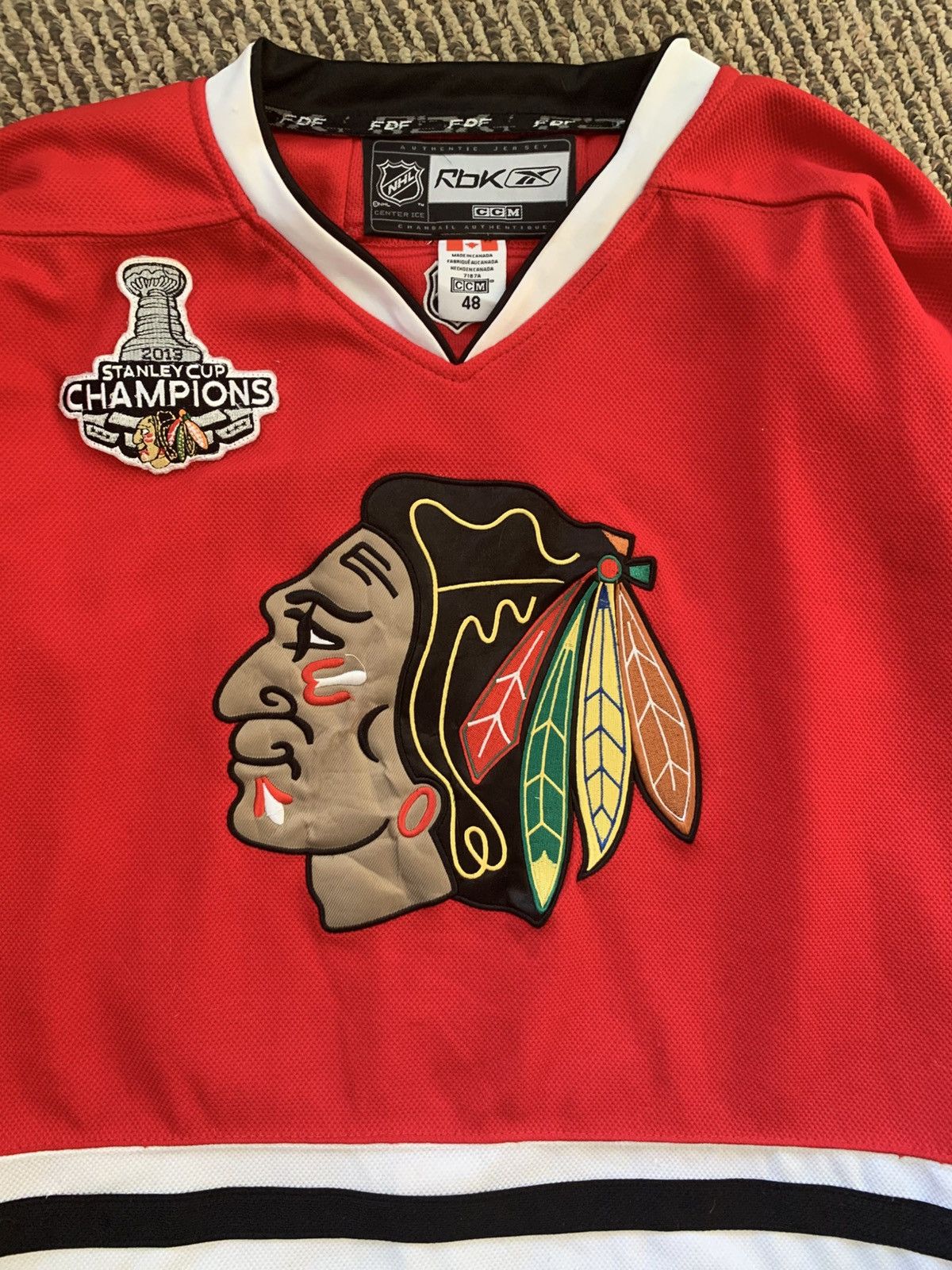 Ccm 2013 Stanley Cup Champions Chicago Blackhawks #81 Hossa Size US M / EU 48-50 / 2 - 3 Thumbnail