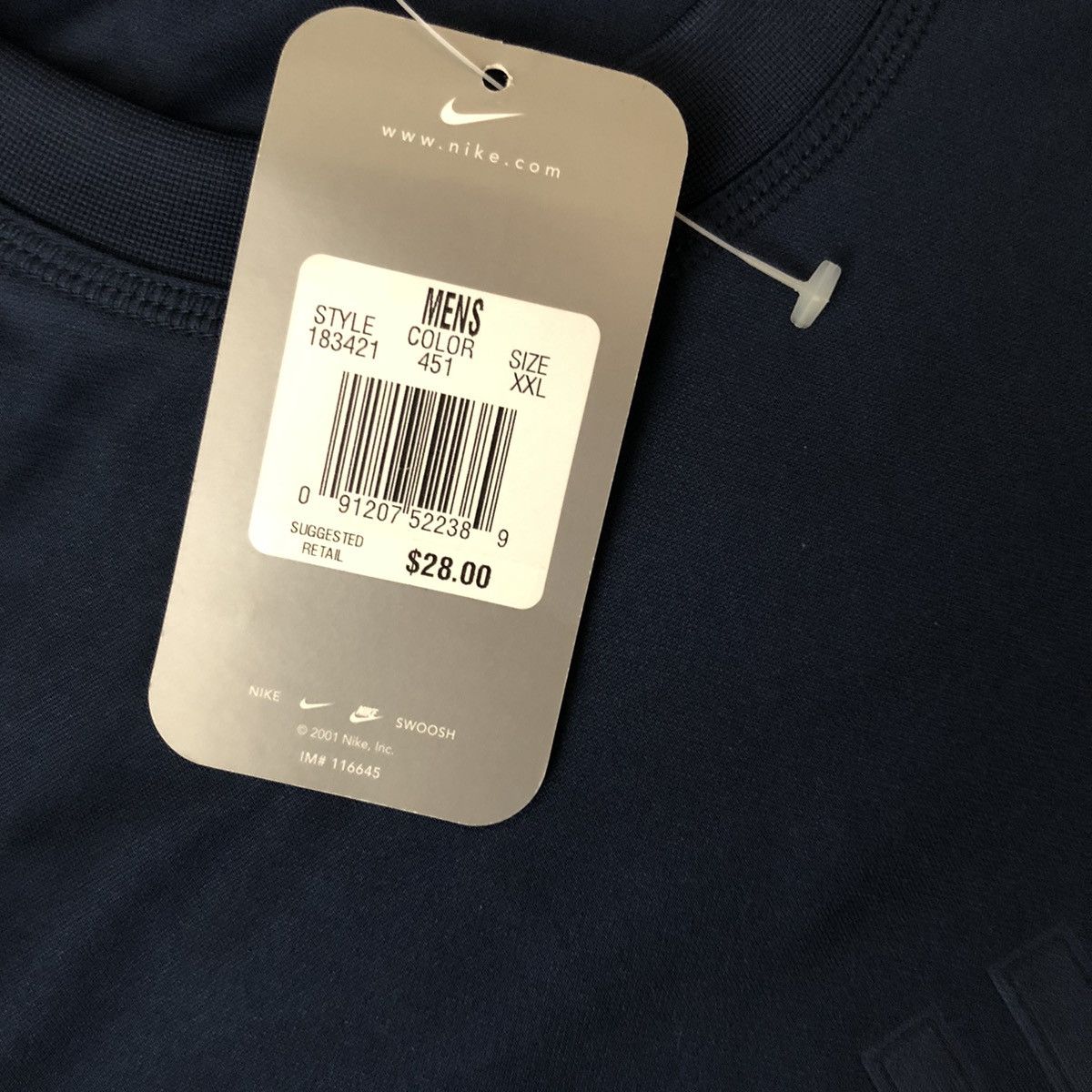 Nike × Vintage Vintage 90s Nike Navy Dri Fit T-Shirt Brand New w/ Tags XXL Size US XXL / EU 58 / 5 - 4 Thumbnail