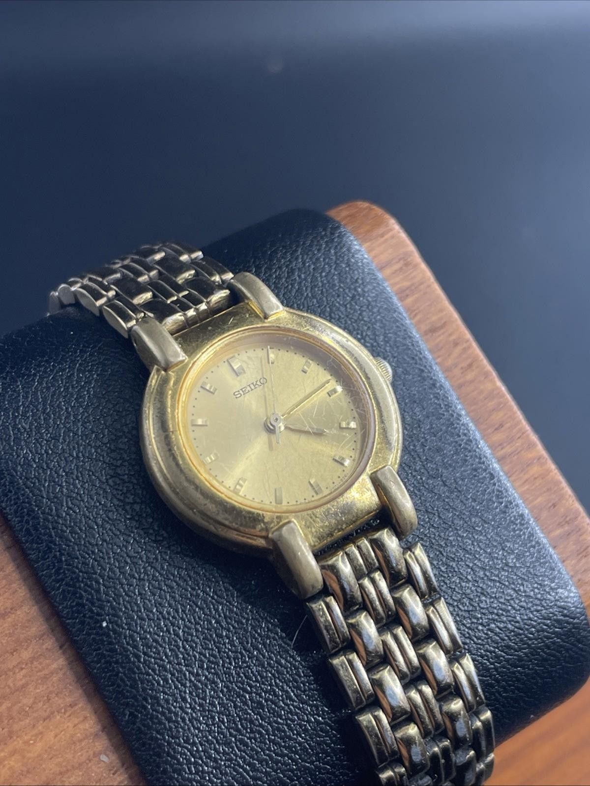 Seiko Seiko V701-1781 Quartz Watch Gold Tone Bracelet New Batt Size ONE SIZE - 1 Thumbnail