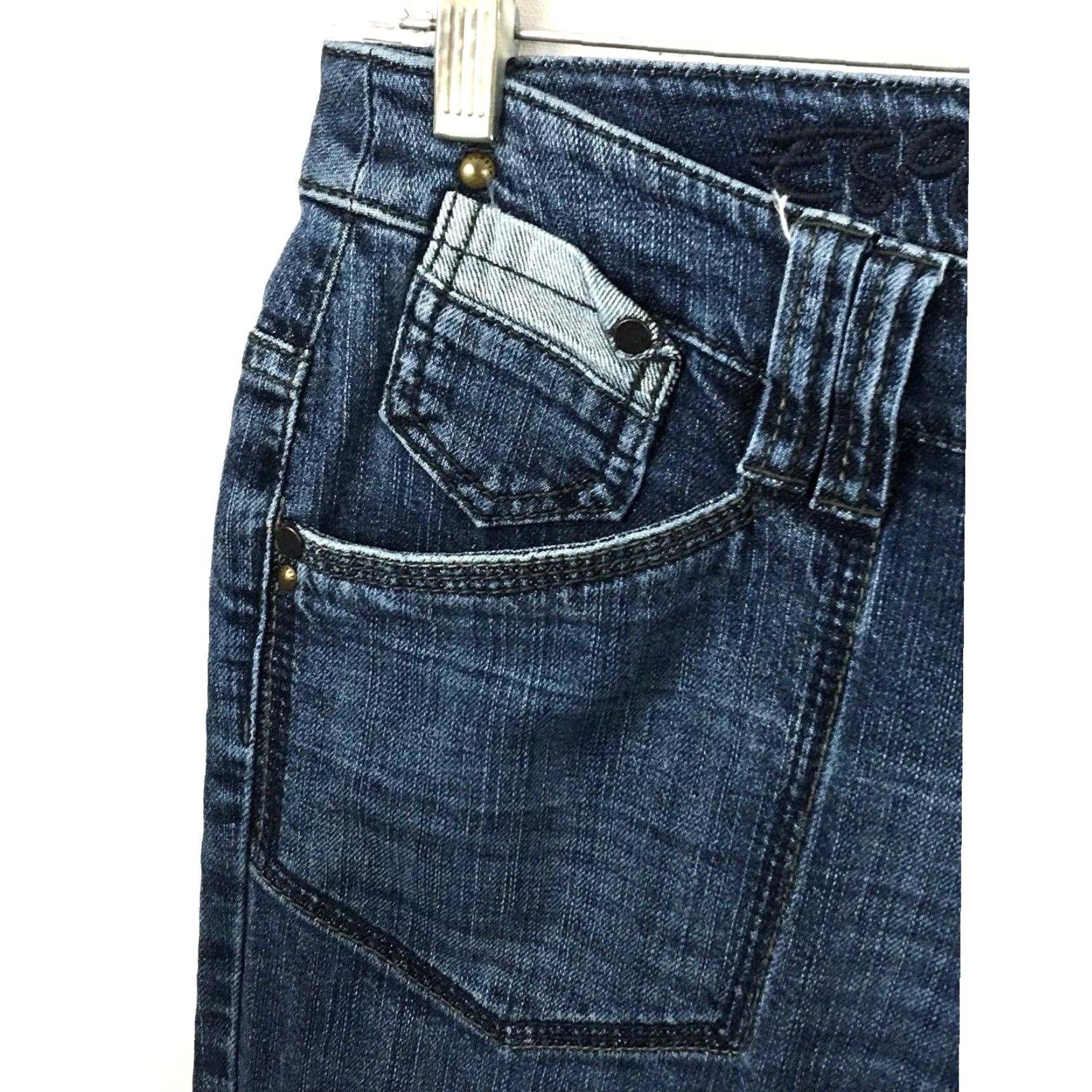 Esprit Esprit Jeans Women 29x32 Dark Wash Denim 5-Pocket Button Zip Low Rise Stretch Vintage Retro 32x31 Y2K Preppy Mens Womens Girls Size 29" - 3 Thumbnail