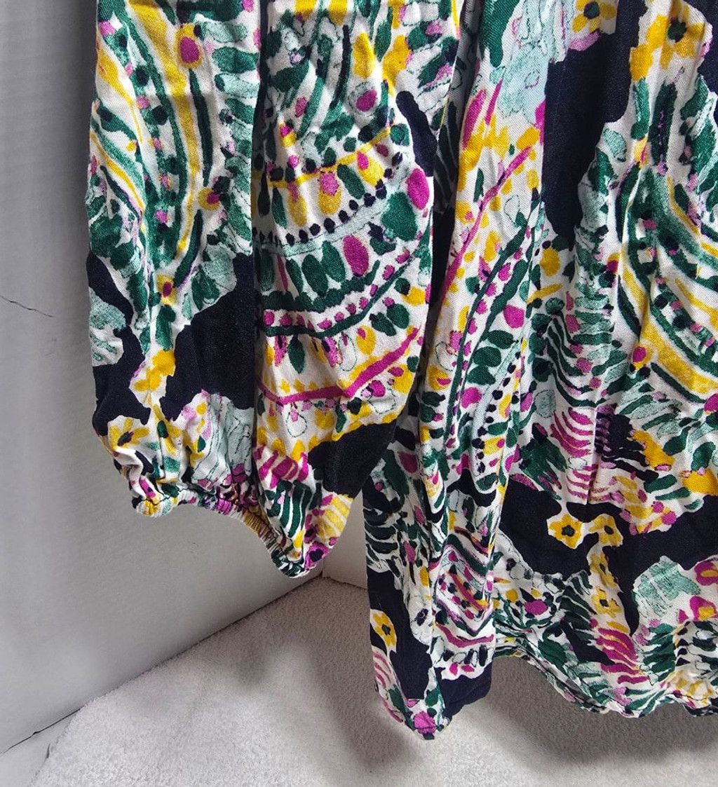 The Unbranded Brand Women's Crown & Ivy Blouse XL Black Multi-color Paisley Size XL / US 12-14 / IT 48-50 - 3 Thumbnail