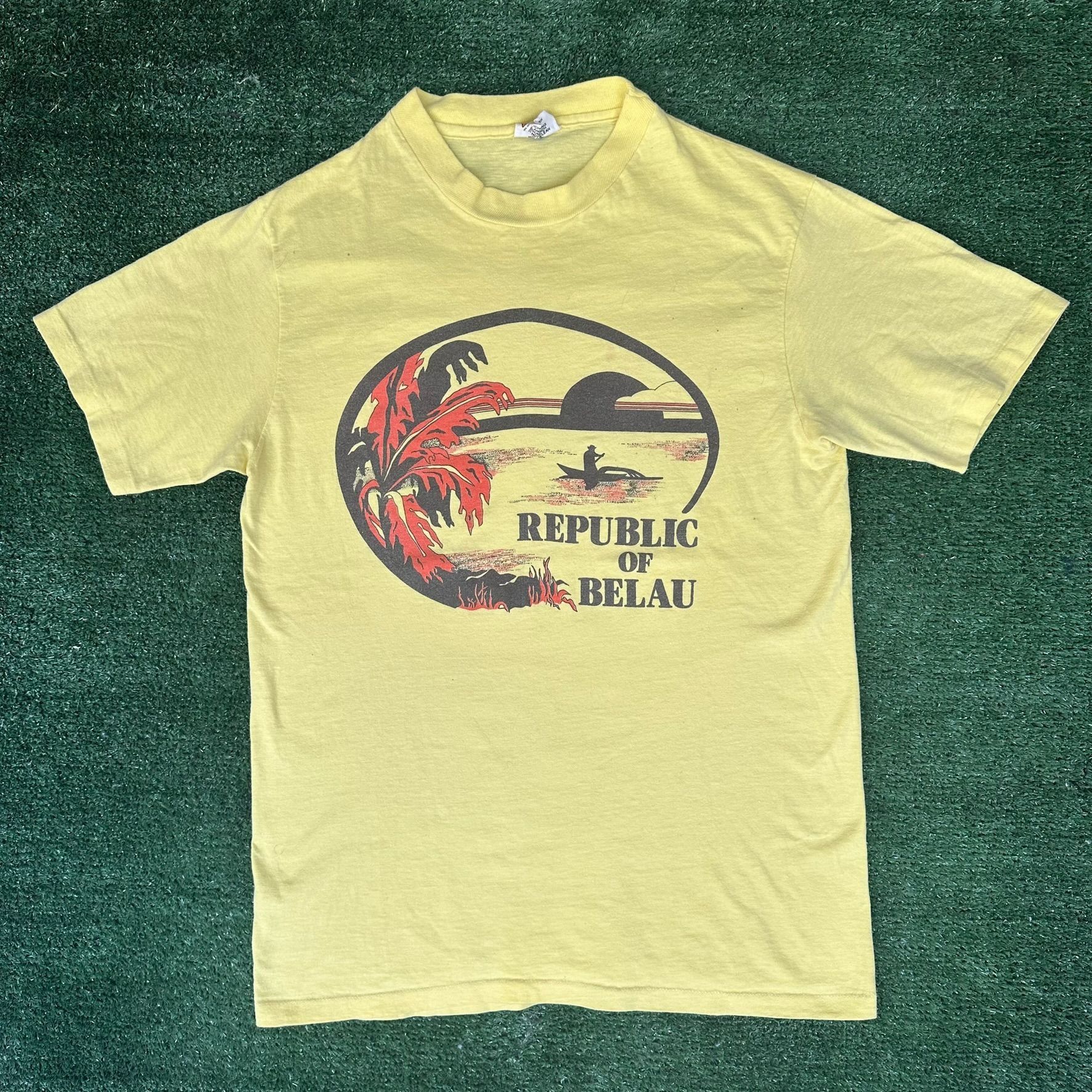 Hanes Vintage 70s Palau Pacific Island T-Shirt Tropical Surf Paste Size US M / EU 48-50 / 2 - 1 Thumbnail