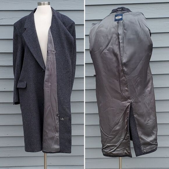 Designer × Vintage Vintage 80s Retro Preppy Acadamia Charcoal Gray Wool Trench Size US XL / EU 56 / 4 - 4 Thumbnail