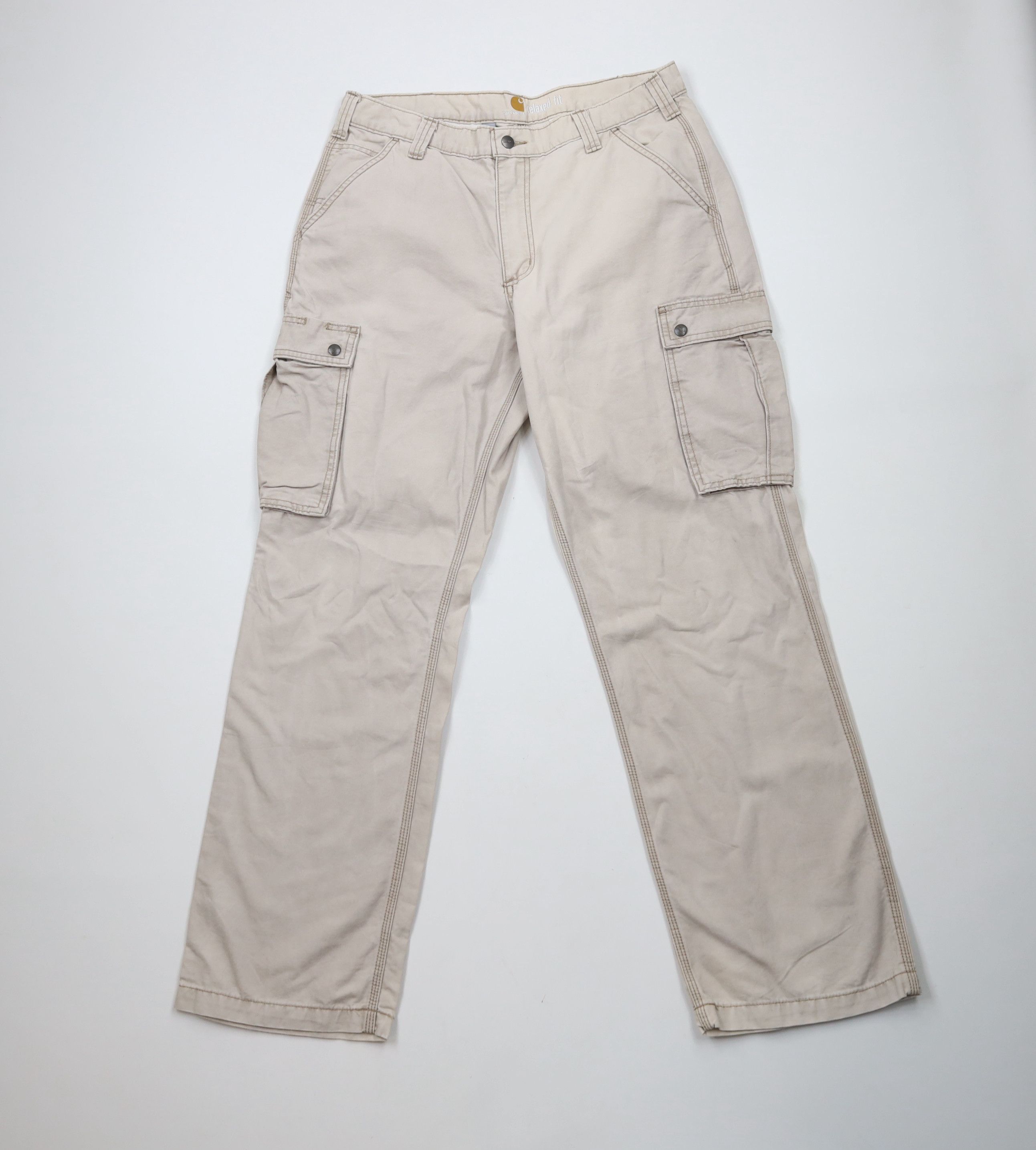 Carhartt × Vintage Vintage Y2K Carhartt Relaxed Fit Wide Leg Cargo Pants Beige Size US 36 / EU 52 - 1 Thumbnail