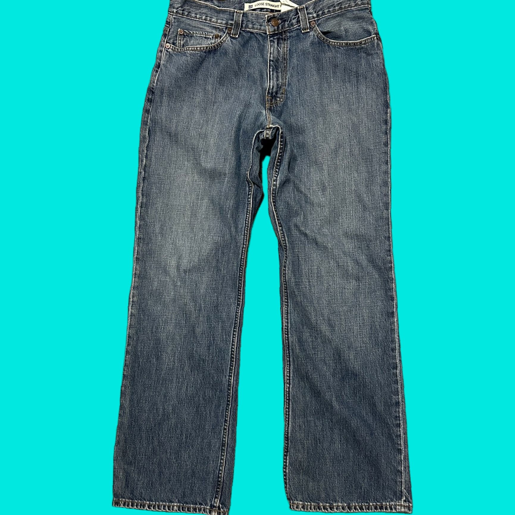 VINTAGE Gap Jeans Men 34x34 Blue Medium Wash Relaxed Fit Straight