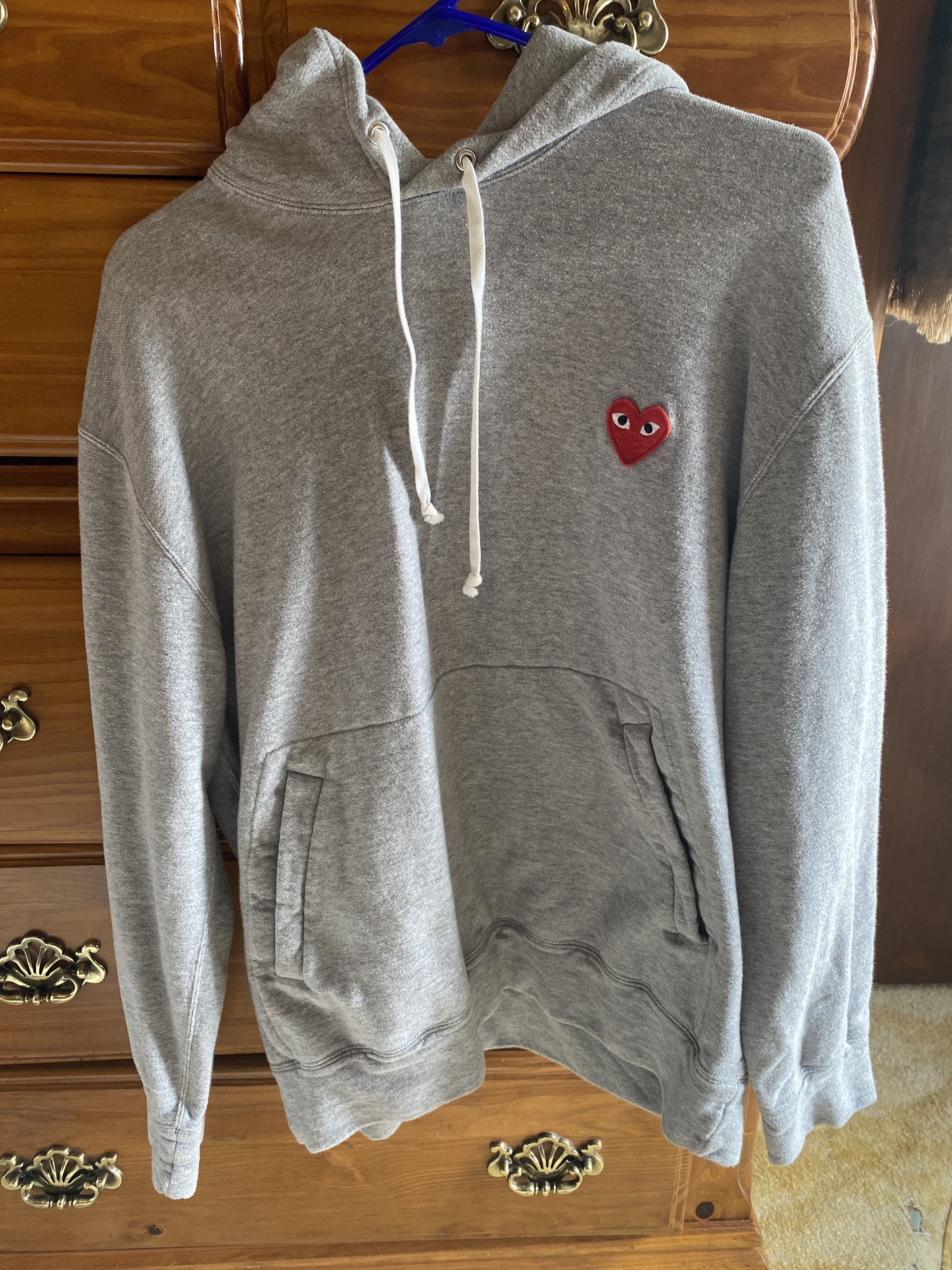 image of Cdg Cdg Cdg Gdc Grey Hoodie, Men's (Size XL)