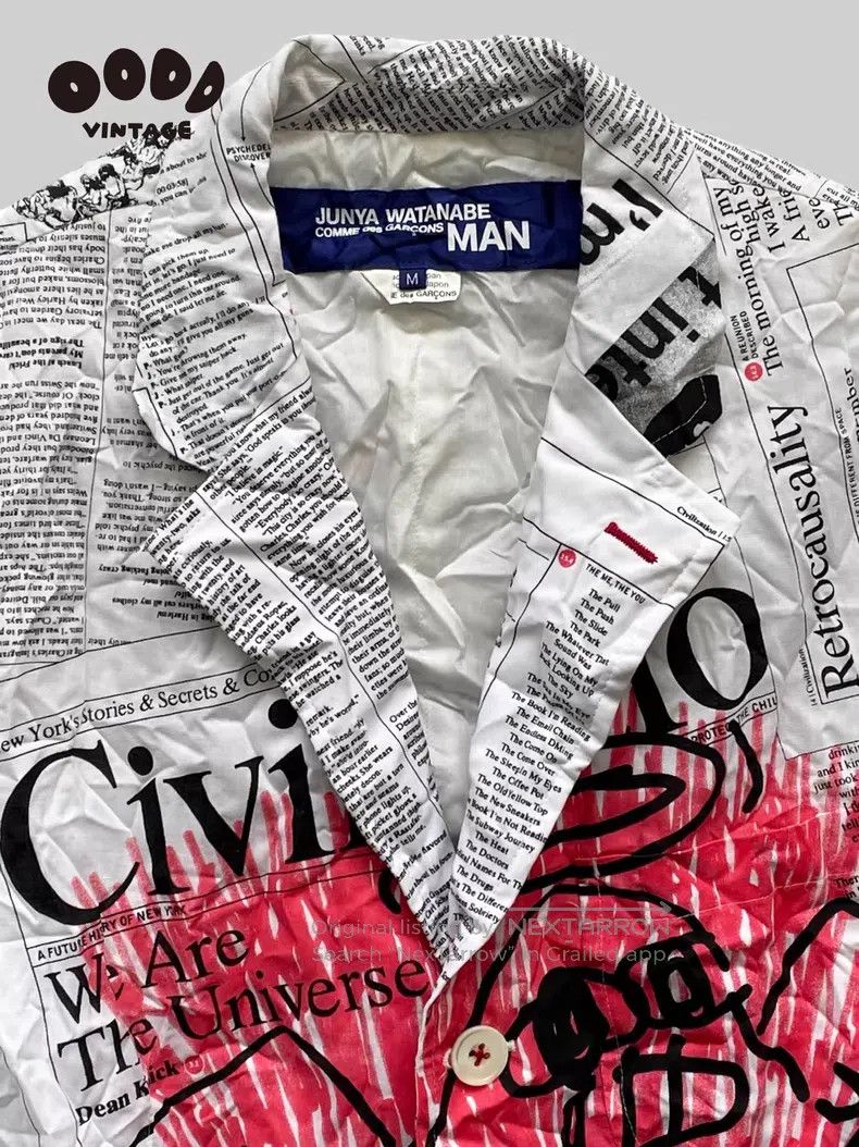 Junya Watanabe Junya Watanabe Newspaper Graffiti Pleated Jacket Size US M / EU 48-50 / 2 - 4 Thumbnail