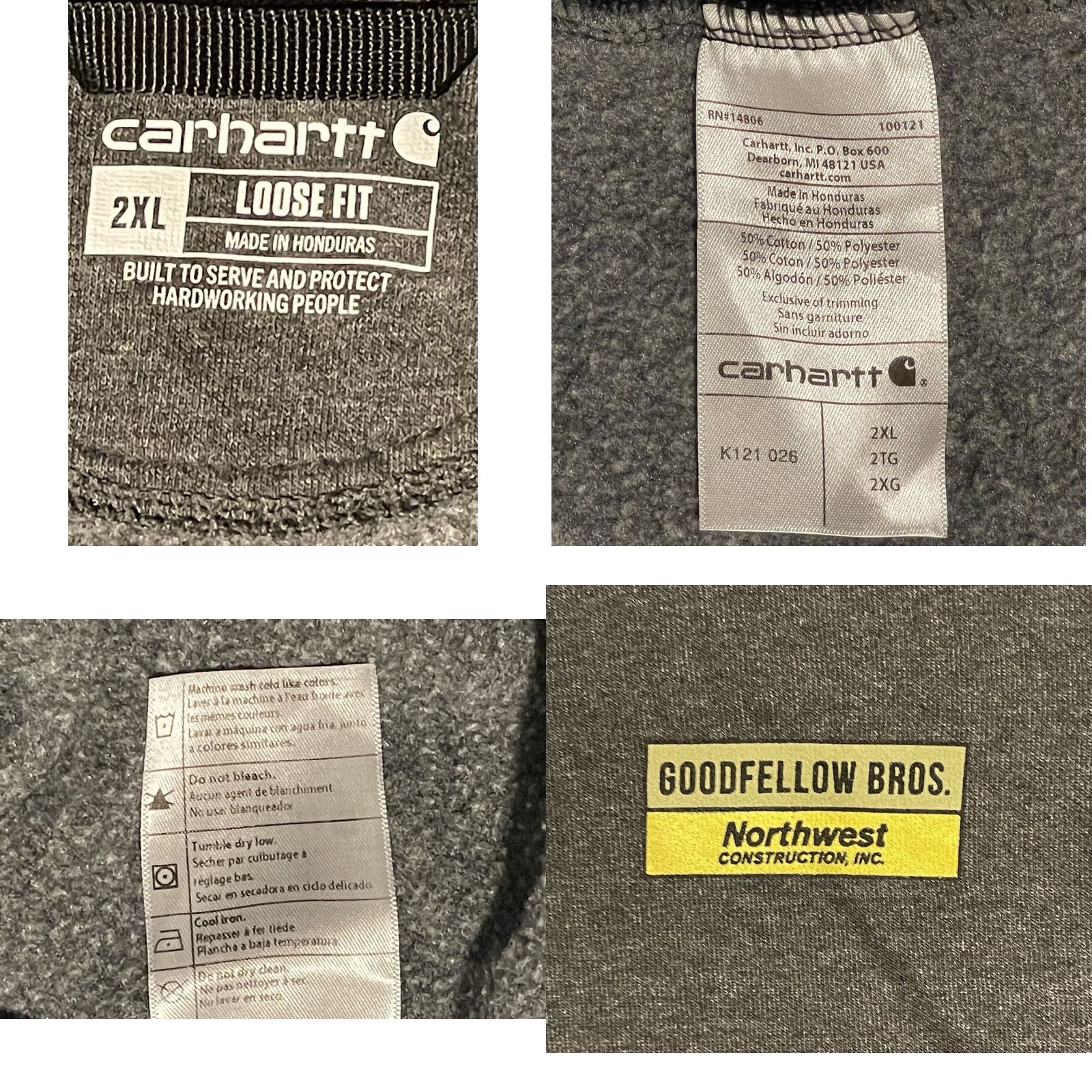 Carhartt Carhartt Hoodie Jacket Loose Fit 2XL Gray Pullover Fleece Water Resistant Wind-Resistant Regular Mens Size US XXL / EU 58 / 5 - 8 Thumbnail