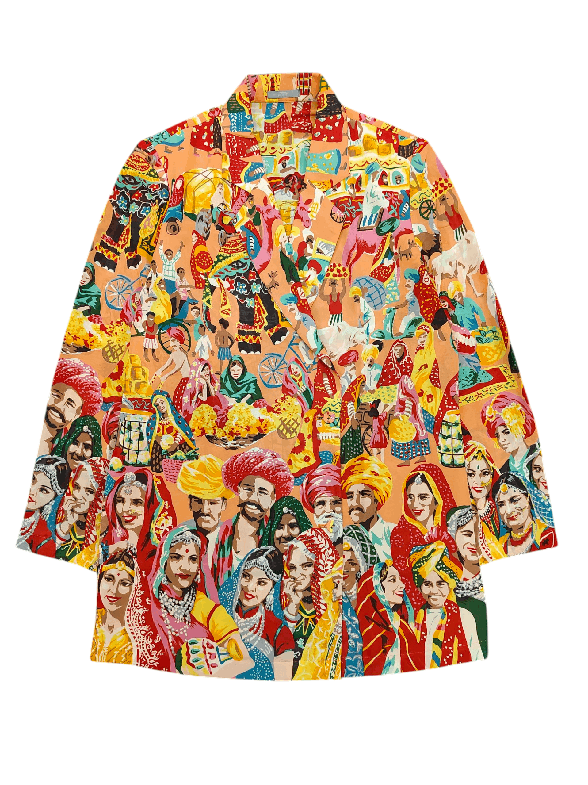Japanese Brand 90s Tokuko 1erVol- AOP India Culture Art Graphic Jacket Size US M / EU 48-50 / 2 - 1 Thumbnail