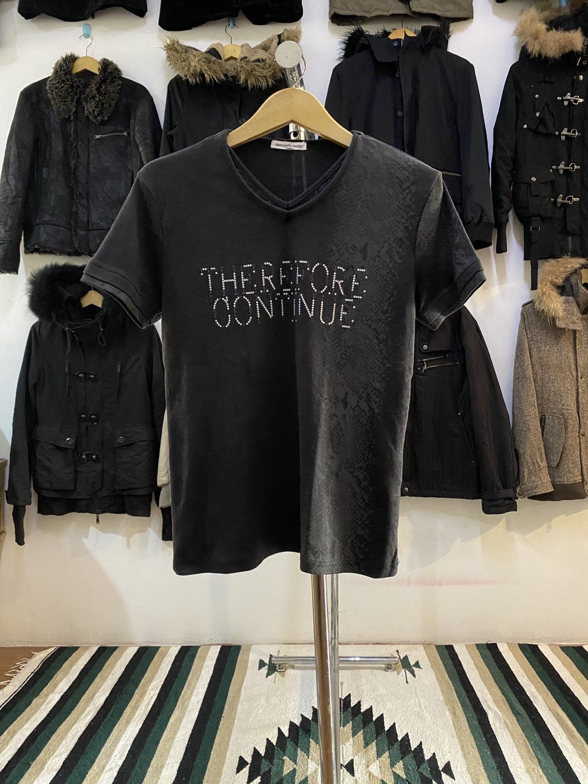 Japanese Brand Semantic Snake Skin Poem Tee Size US M / EU 48-50 / 2 - 1 Thumbnail