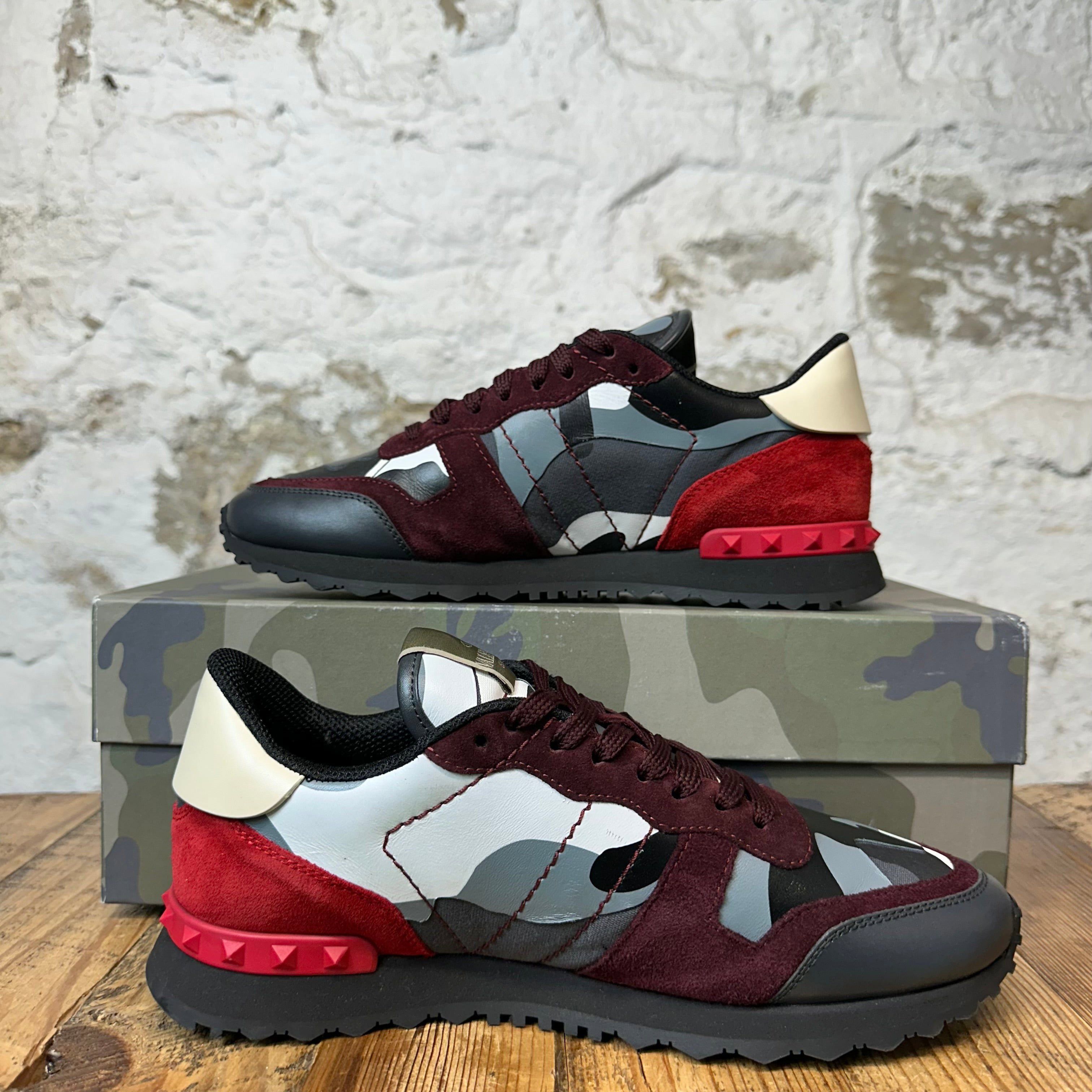 Valentino Valentino Grey Camo Marooon Rock Runner Sneaker Sz 7 (40) Size US 7 / EU 40 - 2 Thumbnail