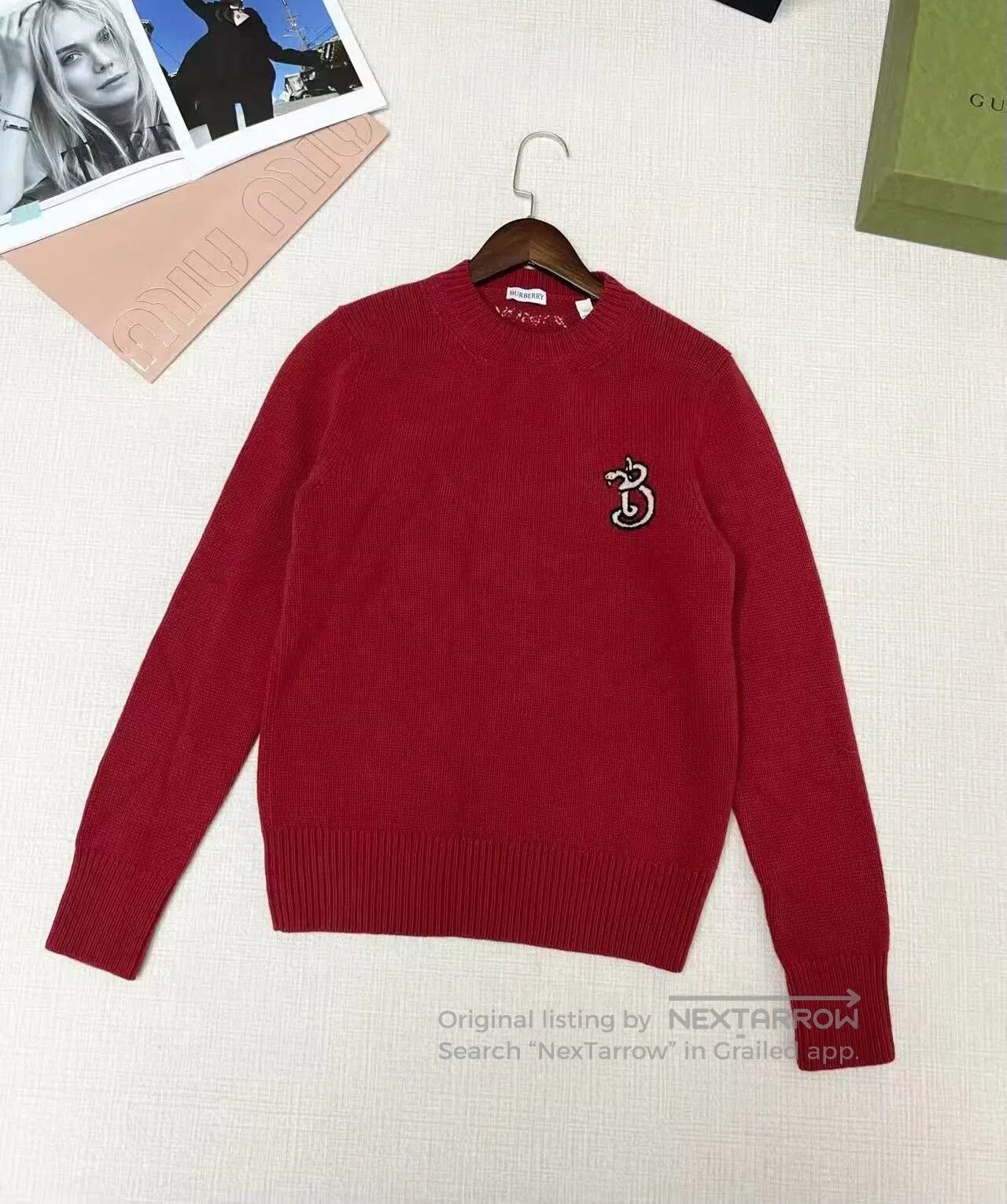 Burberry Burberry Red Logo Sweater Limited Edition. Size XS / US 0-2 / IT 36-38 - 1 Thumbnail