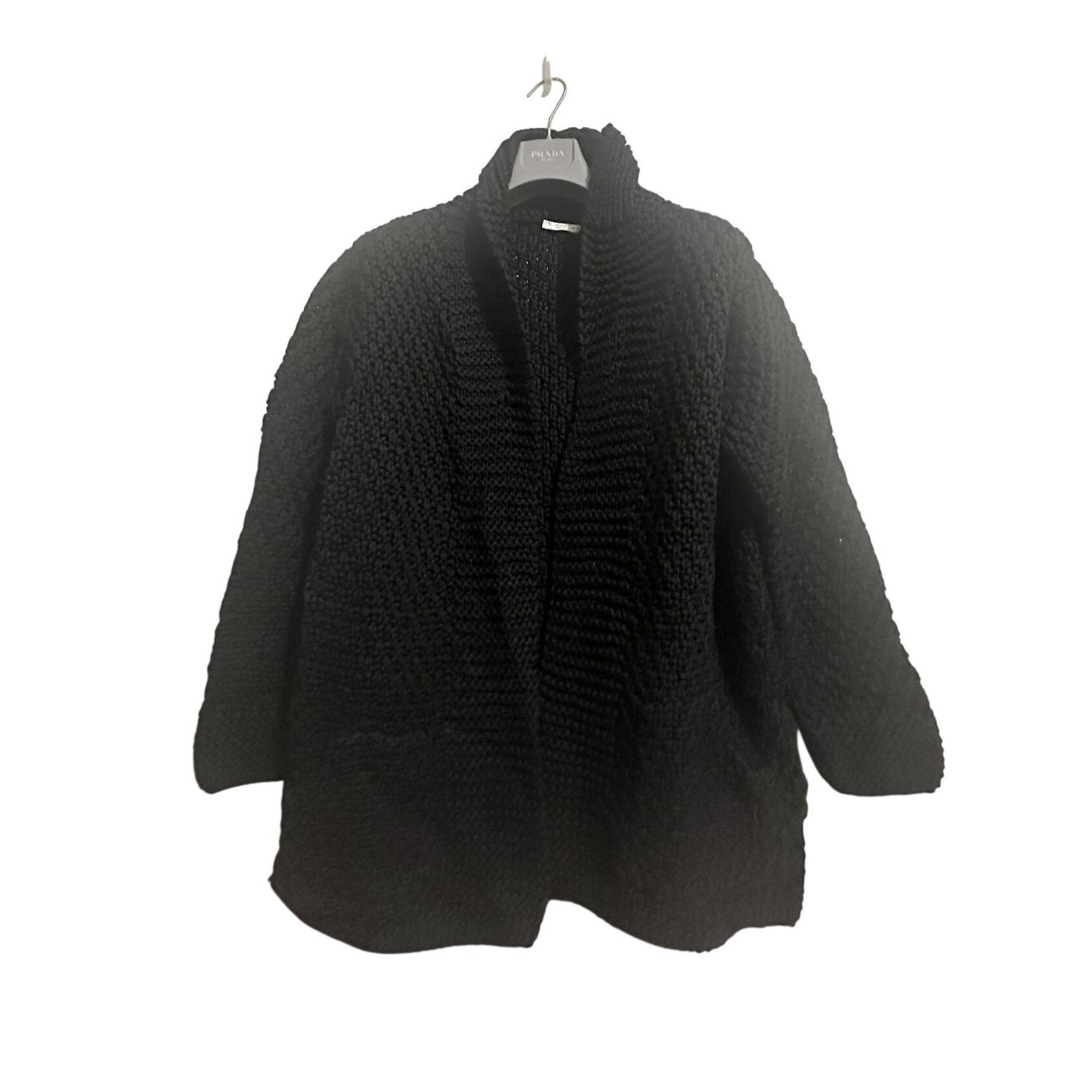 Prada Prada Archive 2010 Virgin Wool Shawl Collar Knit Belted Coat Size L / US 10 / IT 46 - 1 Thumbnail
