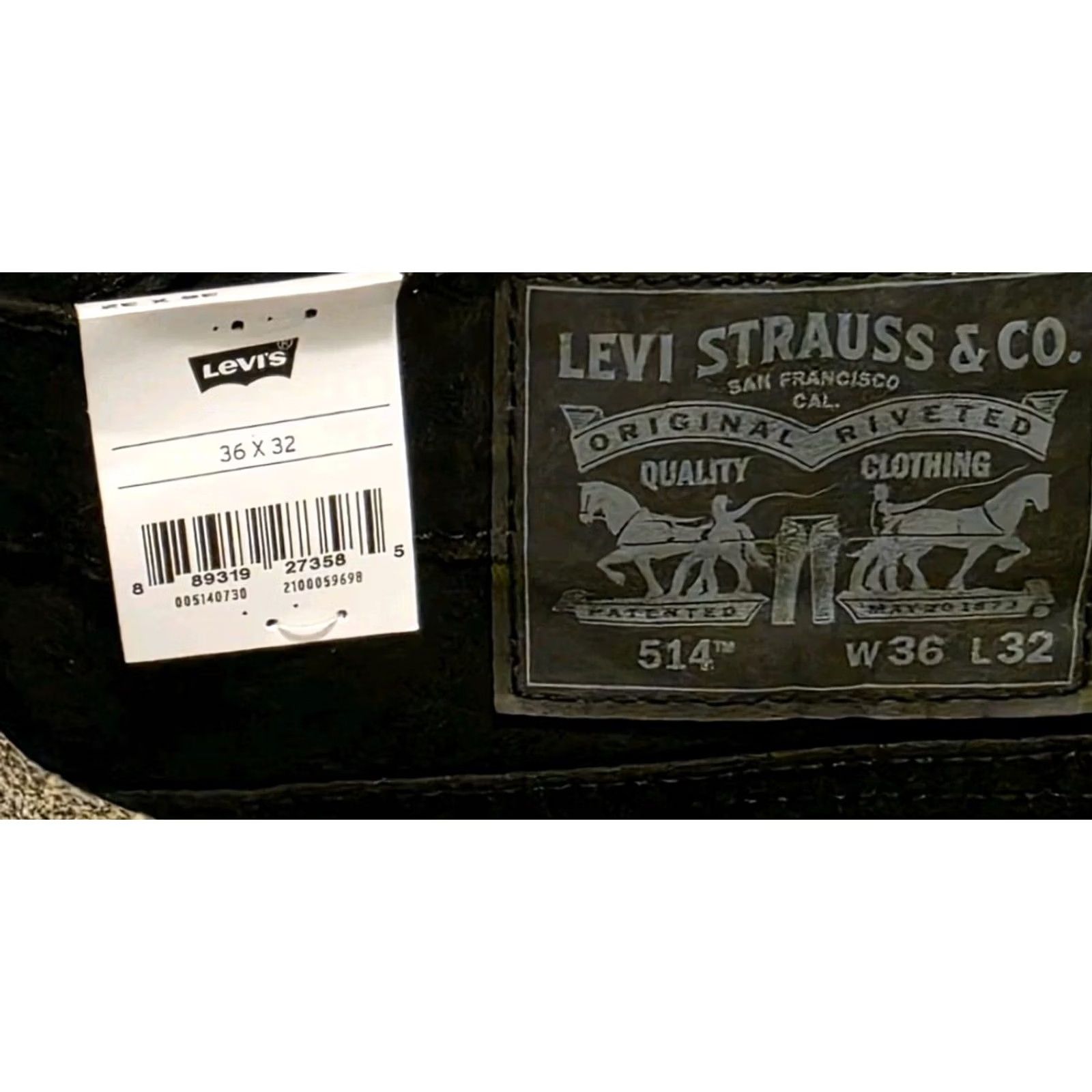 Levi's VINTAGE? (no) Levis 514 Straight Jeans Black 36 Regular Denim 5-Pocket Belt Loops Machine Washable Levi's 500 Series Jeans Men Size US 36 / EU 52 - 2 Thumbnail