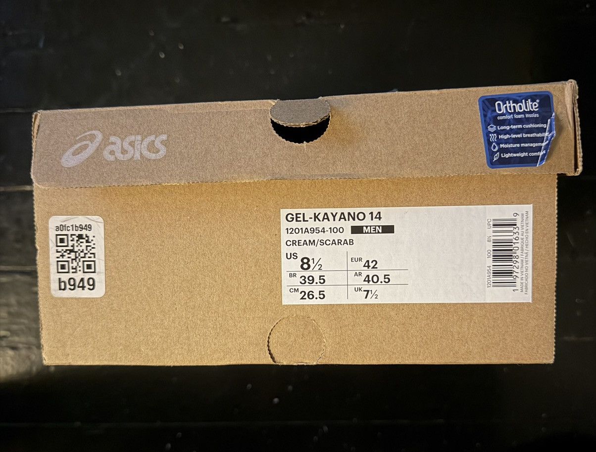 Asics × Kith Kith x ASICS Gel Kayano 14 'Cream Scarab' 2023 Size US 8.5 / EU 41-42 - 7 Thumbnail