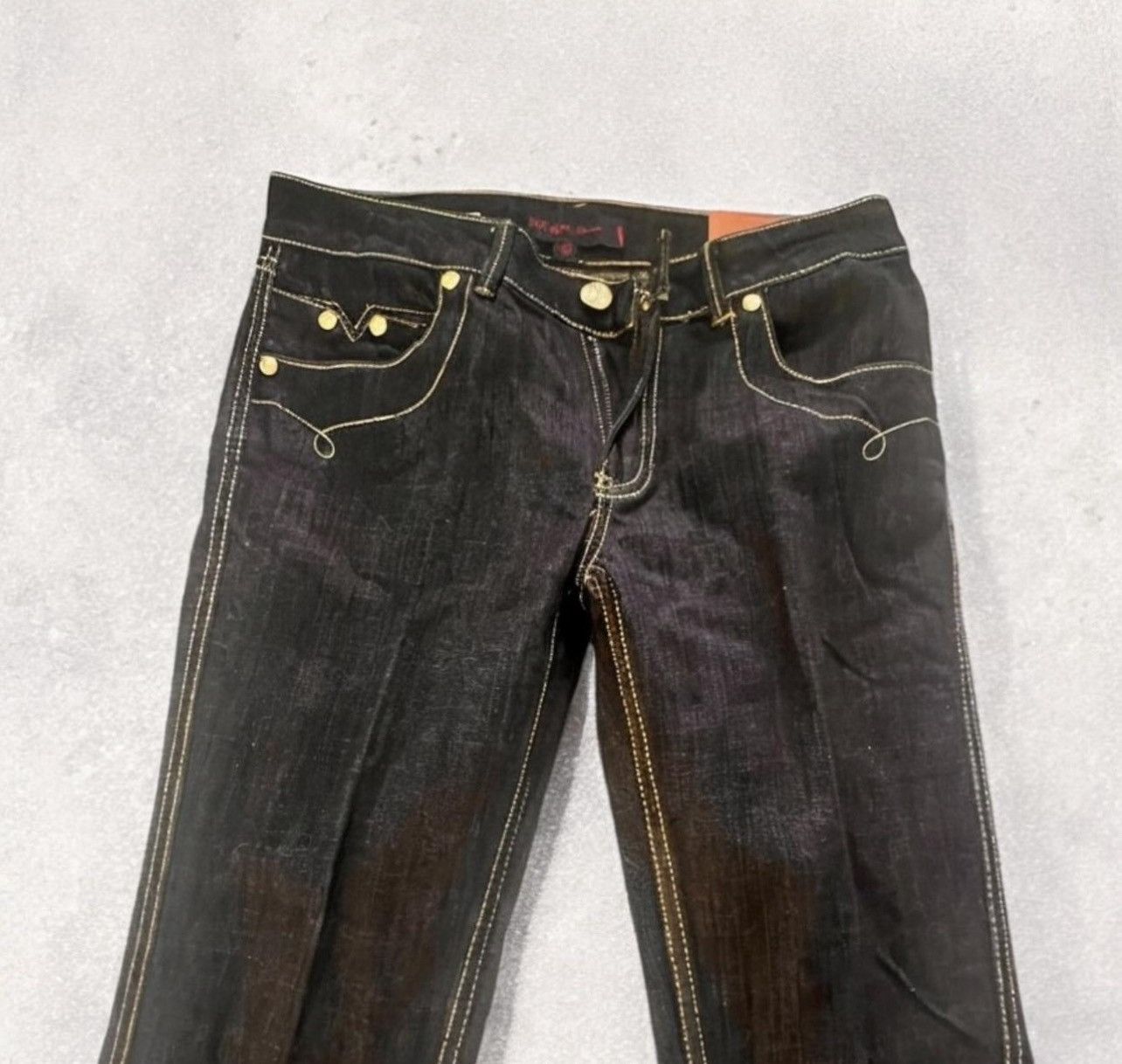 Vintage Gold Stitch VertigoY2K Jeans Size 29 VERTIGO DEADSTOCK JEANS Size 29" - 5 Thumbnail