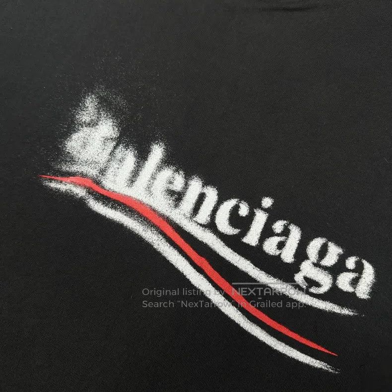 Balenciaga Balenciaga Dissolved blurred Coke wave short-sleeve T-shir Size US M / EU 48-50 / 2 - 3 Thumbnail