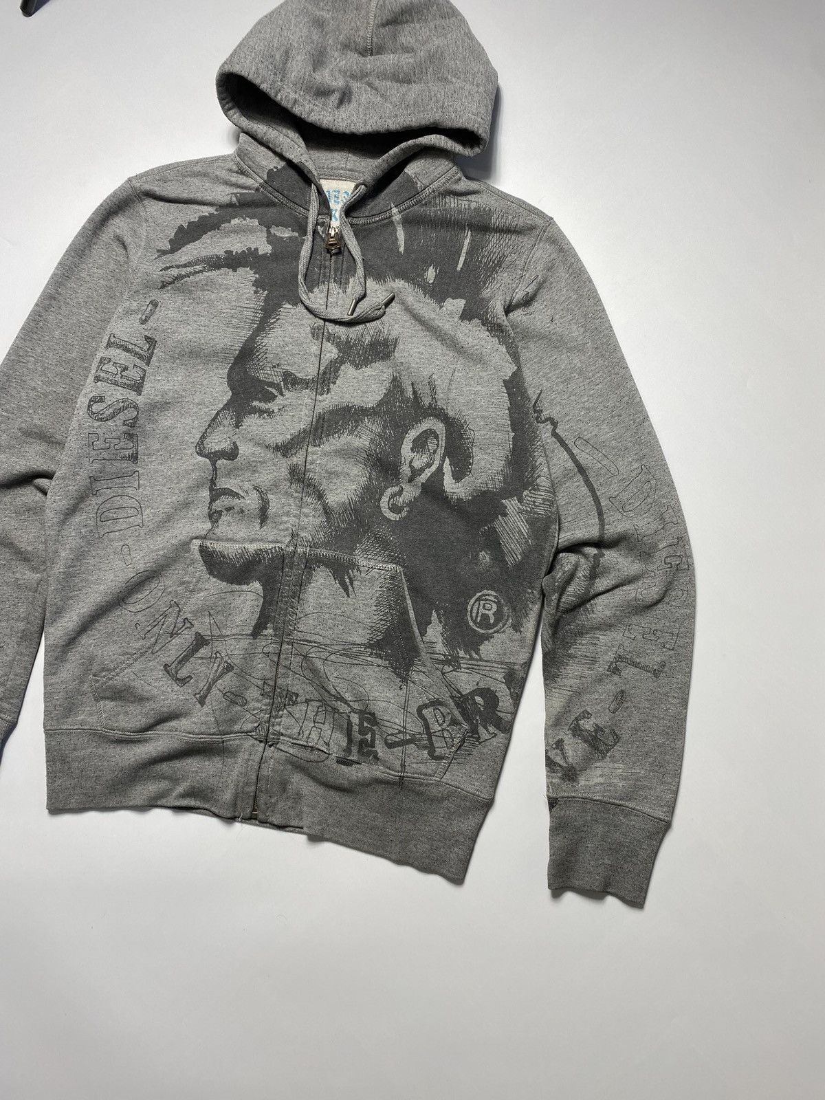 Diesel × Vintage Vintage Diesel graphic all over print zip hoodie zipper Size US L / EU 52-54 / 3 - 3 Thumbnail