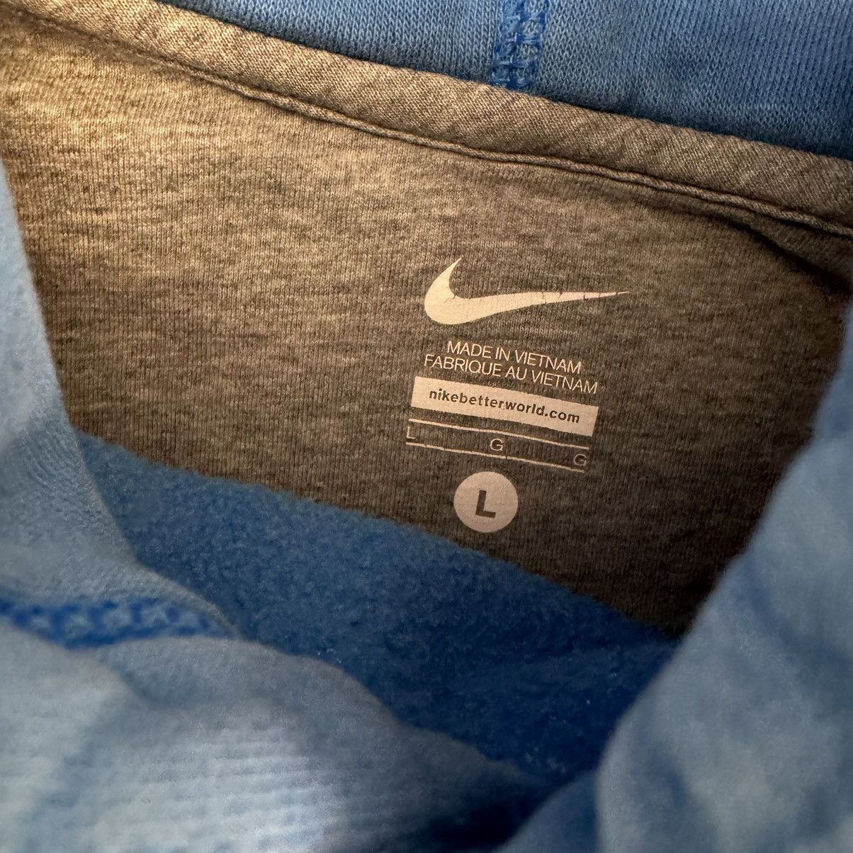 Nike Nike blue spell out hoodie sweatshirt size L Size US L / EU 52-54 / 3 - 3 Thumbnail