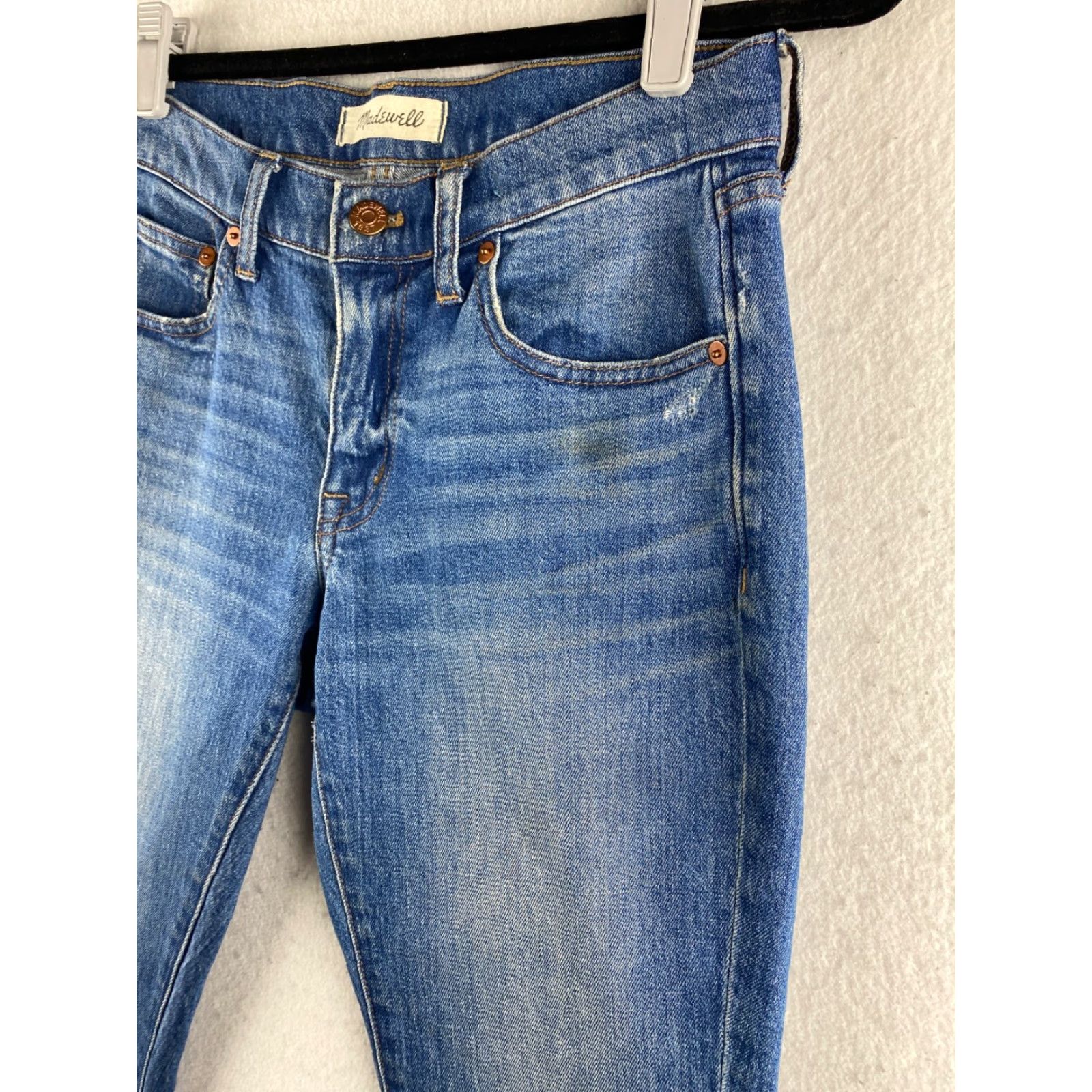 Madewell Madewell Jeans Womens 24 Blue The Slim Boyjean Stretch Distressed Denim 28 x 25 Size 42" / US 20 - 6 Thumbnail