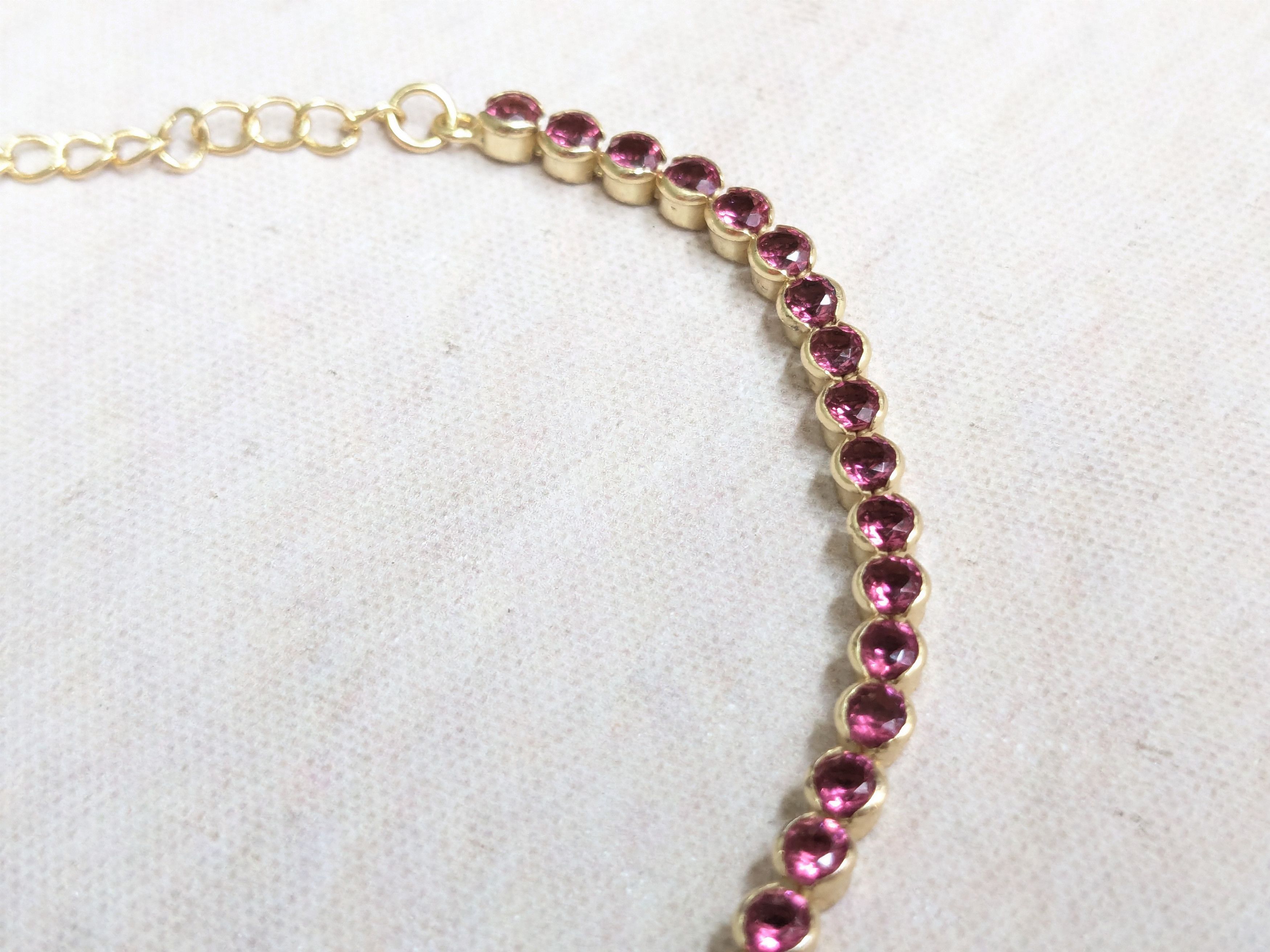 Sterling Silver Sterling Silver Tennis Bracelet Pink Round 8.25" Size ONE SIZE - 6 Thumbnail