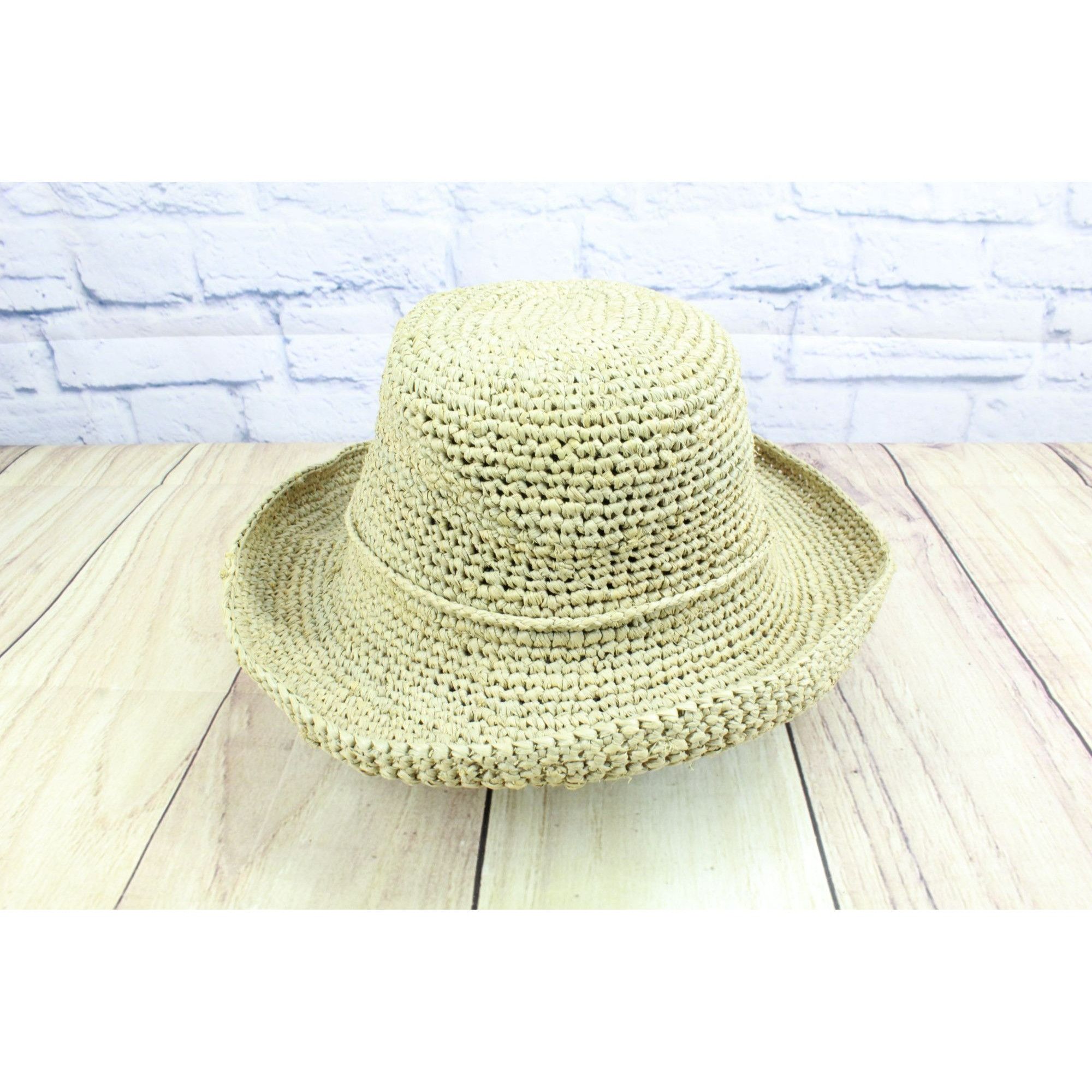Other Scala Women's Tan Summer Beach Round Straw Hat Size ONE SIZE - 2 Thumbnail