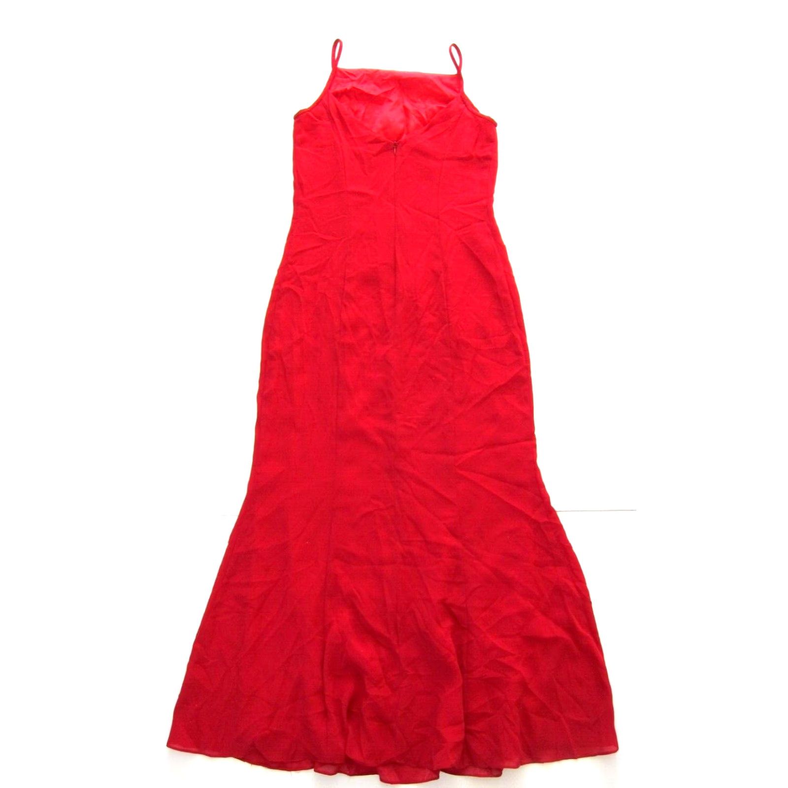 Jessica McClintock VINTAGE Jessica McClintock Gunne Sax Red Chiffon Beaded Long Gown Dress 9/10 Size M / US 6-8 / IT 42-44 - 2 Thumbnail
