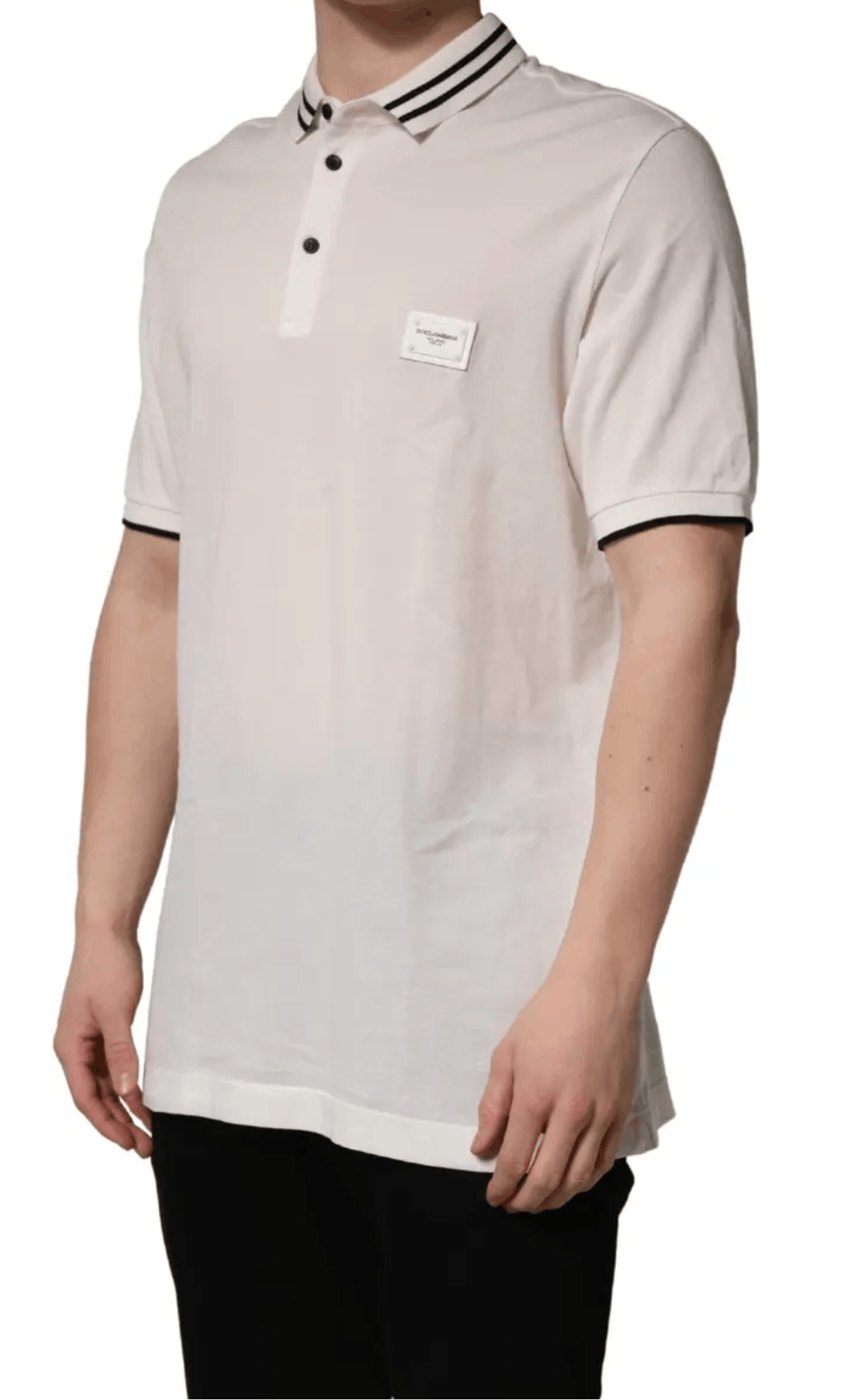 Dolce & Gabbana Dolce & Gabbana White Logo Plaque Short Sleeve Polo T-shirt Size US XXL / EU 58 / 5 - 2 Thumbnail