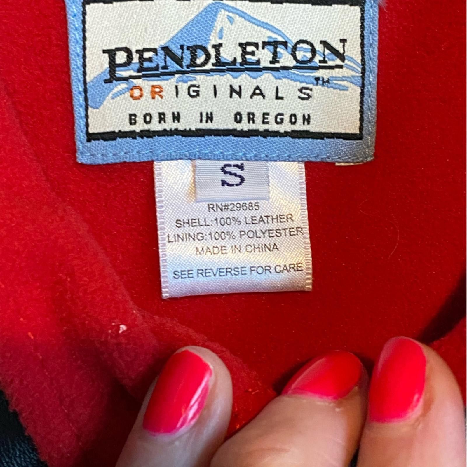 Pendleton Vintage Pendleton Leather Moto Vest Red Fleece Lined S Size S / US 4 / IT 40 - 5 Thumbnail