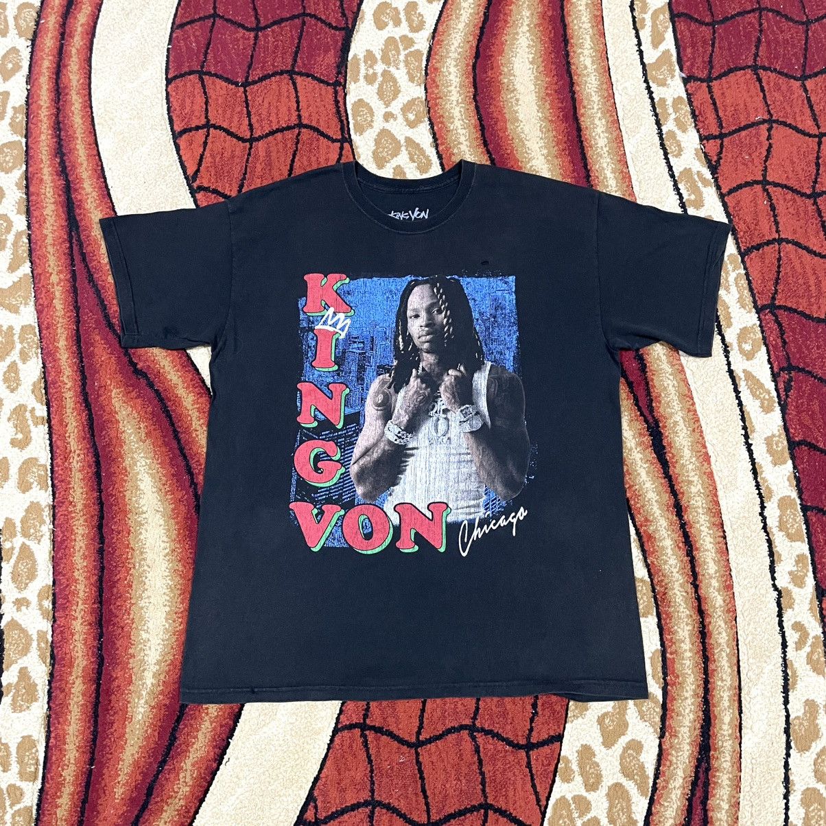 Rap Tees Thrashed Faded King Von American Rappers Tour T Shirt Size US XL / EU 56 / 4 - 2 Thumbnail