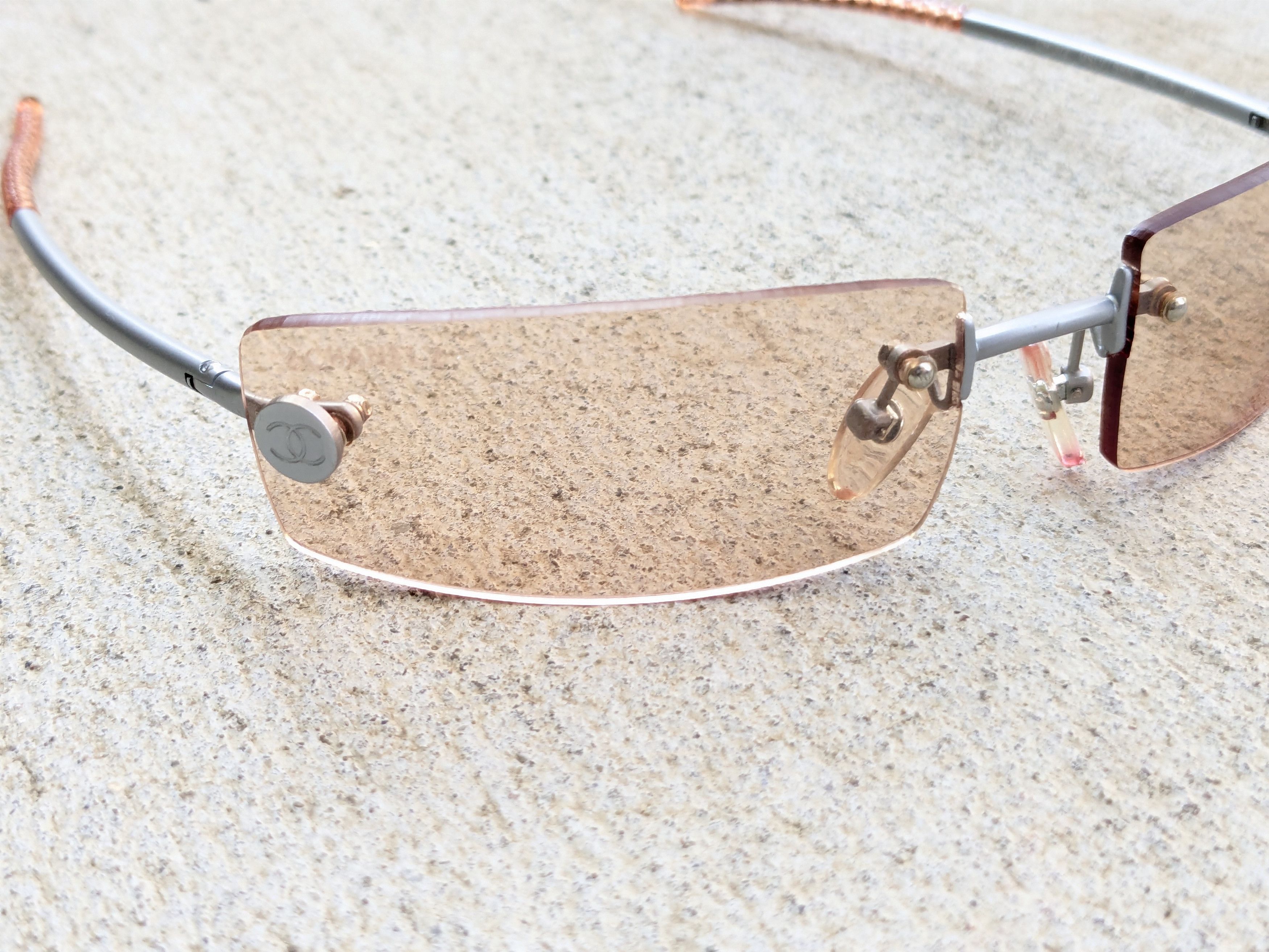 Chanel Chanel Sunglasses CH007 Orange Titanium Rimless Silver Size ONE SIZE - 4 Thumbnail