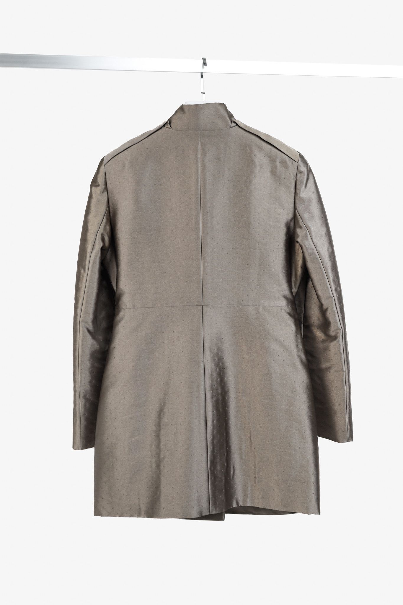 Valentino Valentino Pewter Wool-Satin Belted Military-Style Coat Size M / US 6-8 / IT 42-44 - 2 Thumbnail