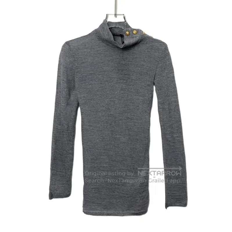 Balmain Balmain Grey Wool T-Shirt for Women . Size XS / US 0-2 / IT 36-38 - 1 Thumbnail