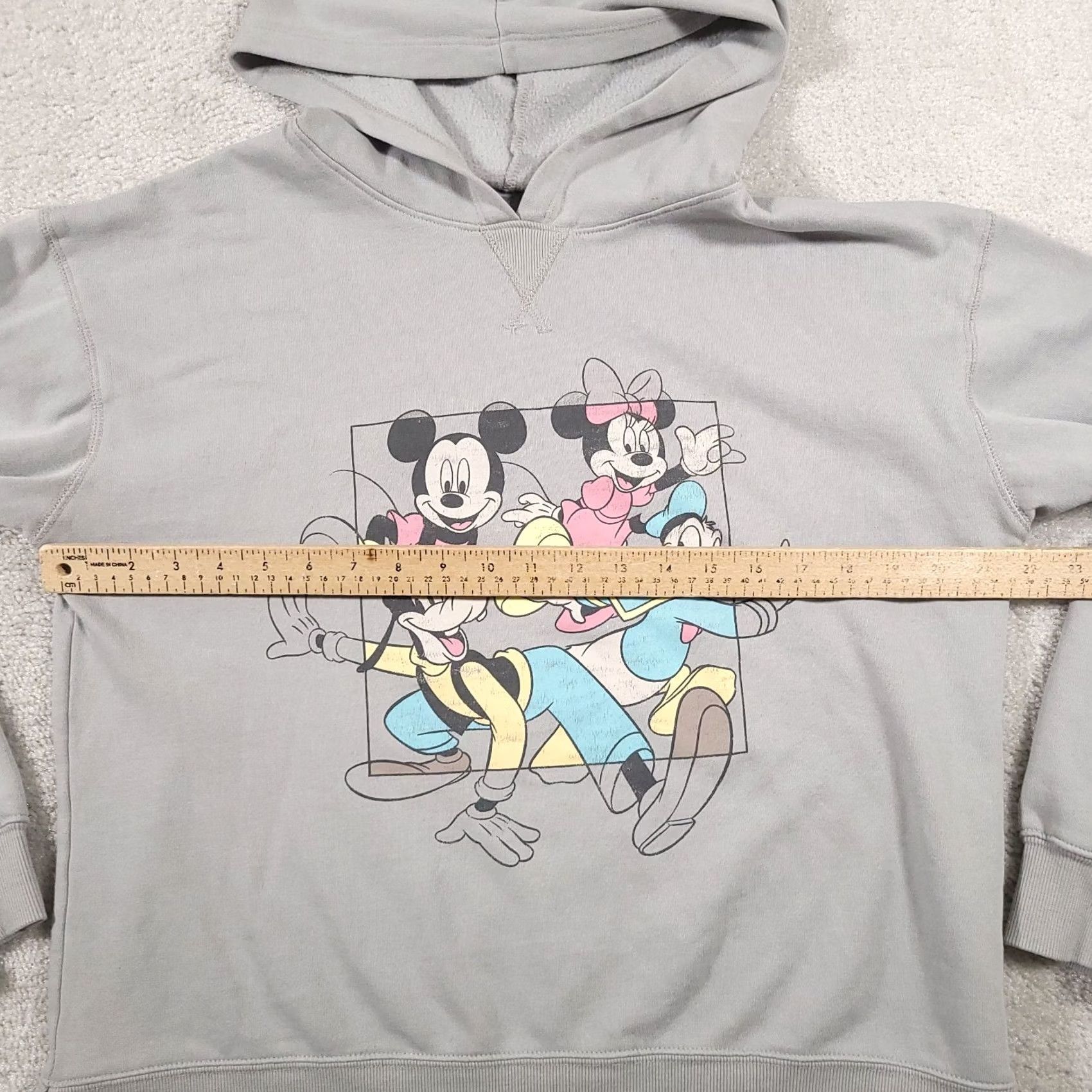 Disney Disney Mickey & Friends Hooded Fleece Sweatshirt Women’s Medium Gray Oversized Size M / US 6-8 / IT 42-44 - 6 Thumbnail